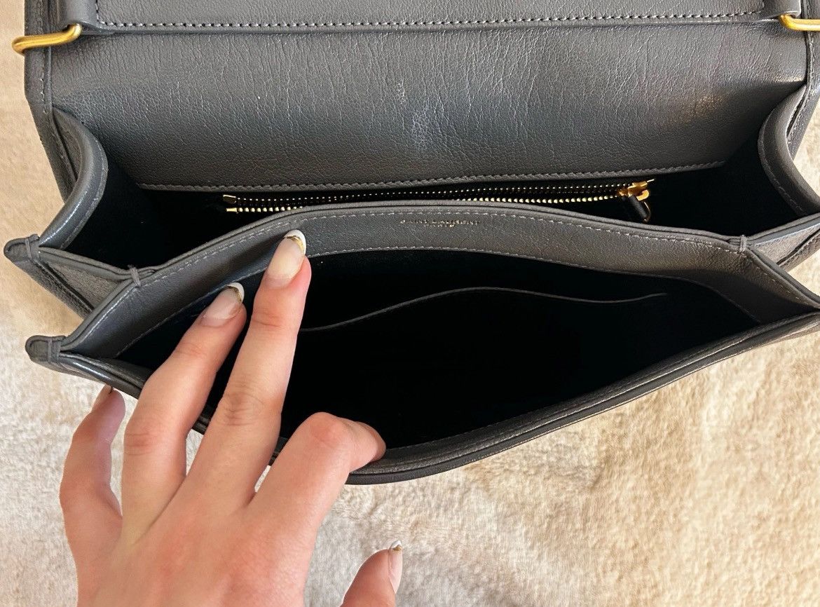 Saint Laurent Paris Saint Laurent Becky Bag - Stormy Grey / Gold Size ONE SIZE - 7 Thumbnail