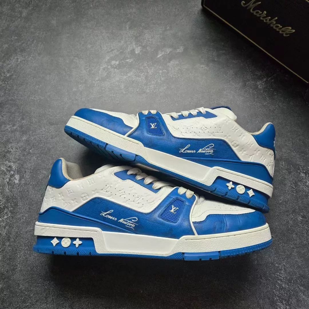Louis Vuitton Louis Vuitton Training Blue Lowtop Sneakers 9 Men Size US 9 / EU 42 - 1 Thumbnail