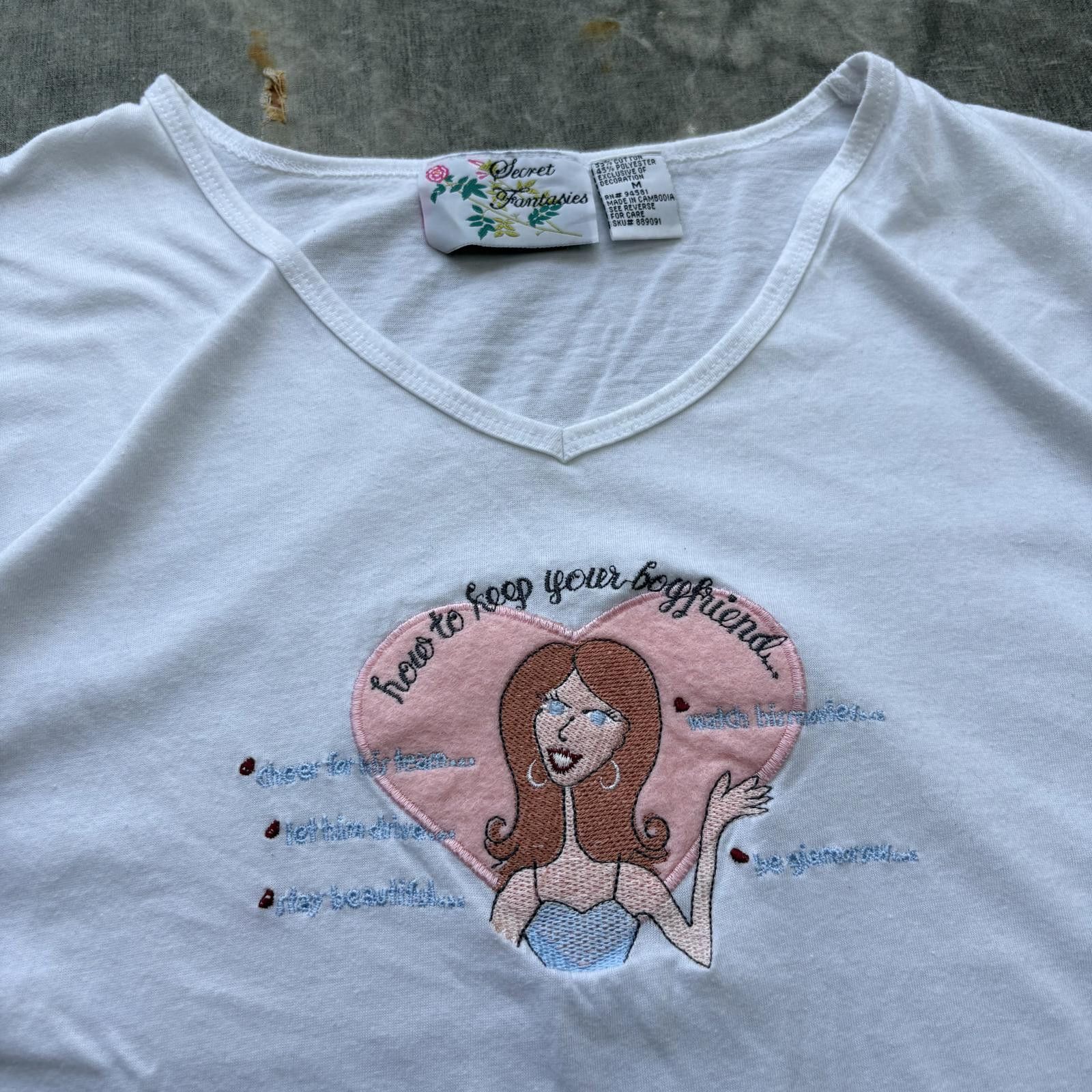 Vintage Vintage 90s Y2K How To Keep Your Boyfriend Heart Funny Shirt Size M / US 6-8 / IT 42-44 - 2 Thumbnail
