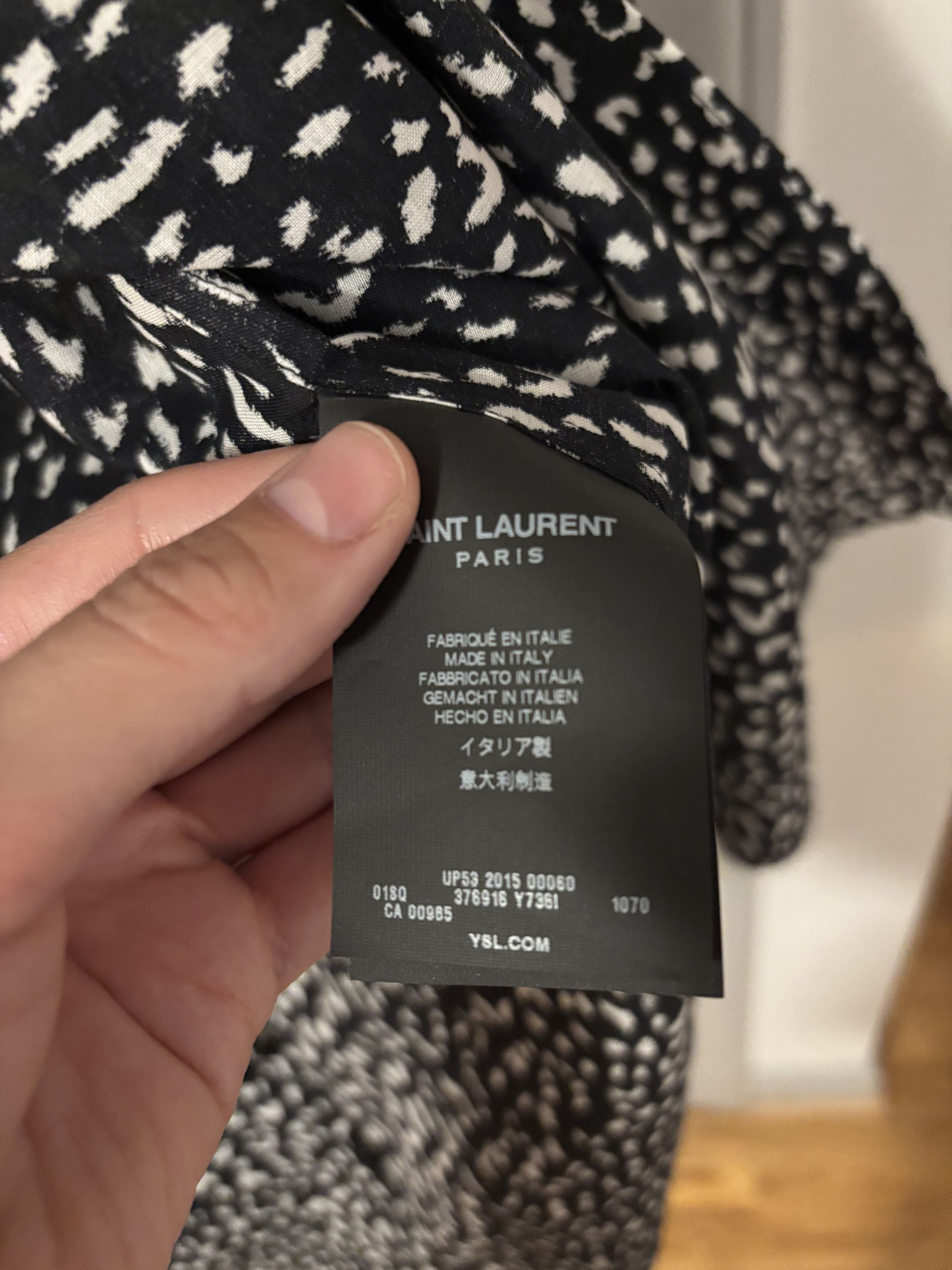 Saint Laurent Paris Rare Black and White Leopard Button-down Hedi Slimane Shirt Size US M / EU 48-50 / 2 - 5 Thumbnail