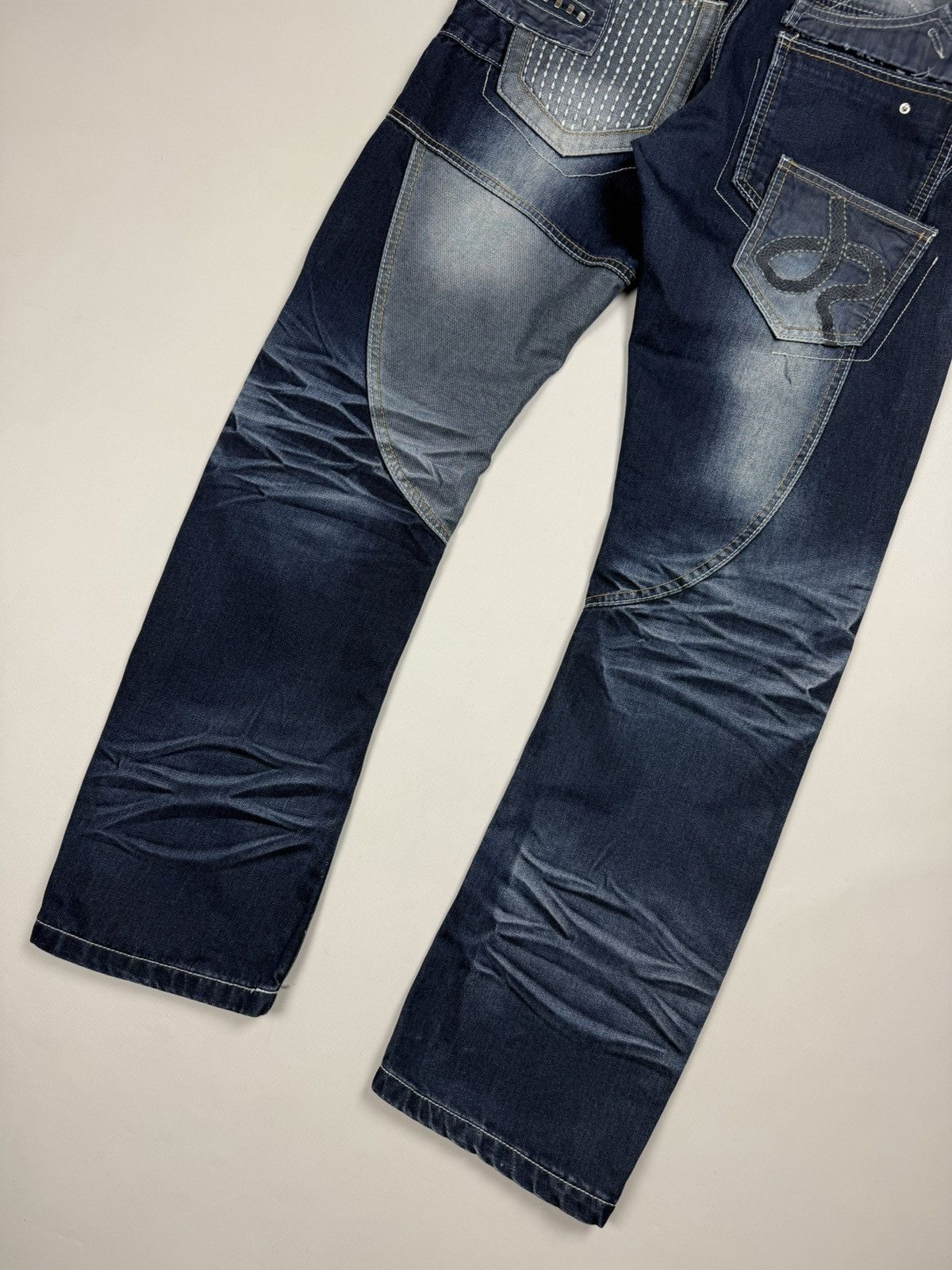 Japanese Brand J-Rag Men’s Japanese Style Multipocket Patchwork Jeans Size US 33 - 20 Thumbnail