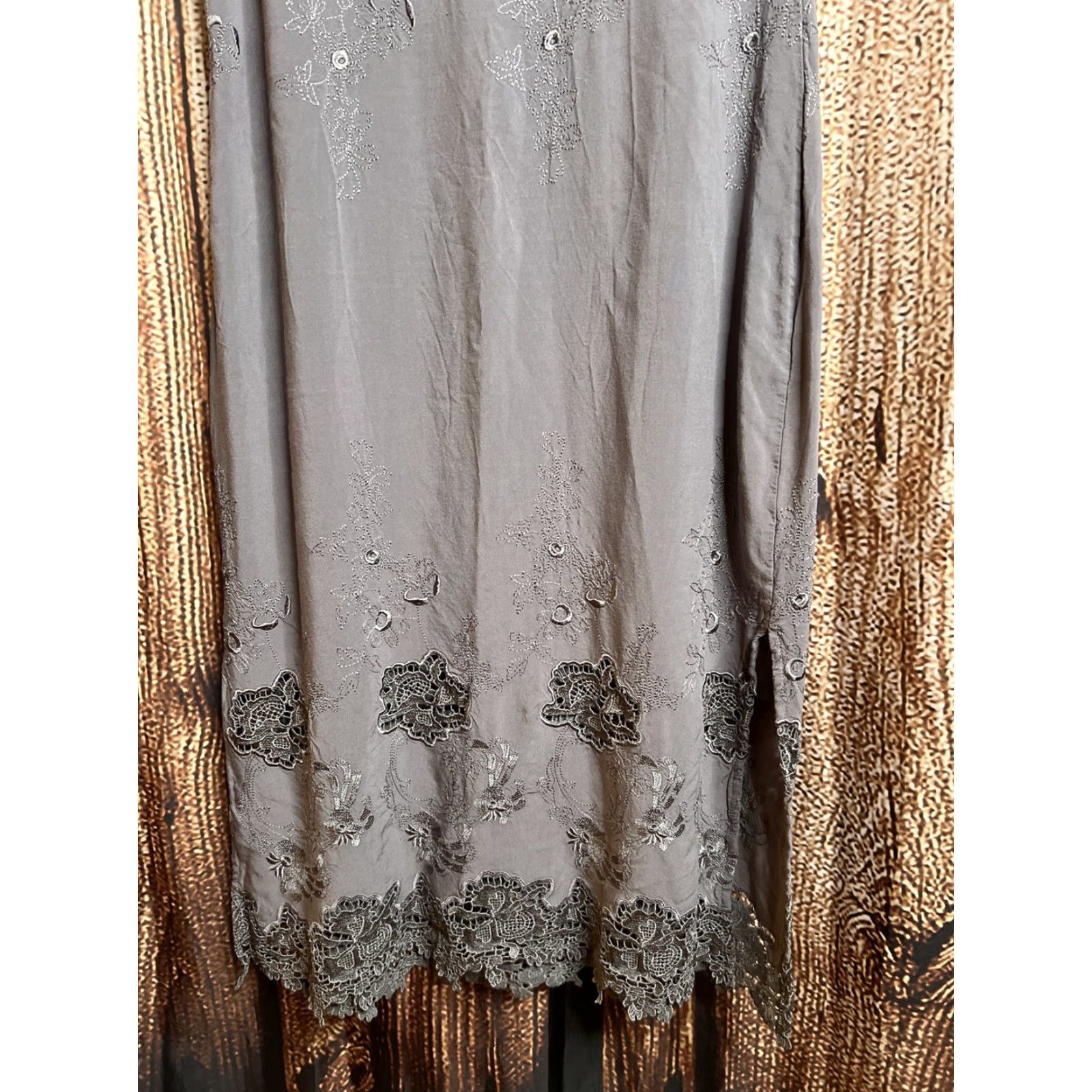 Vintage Sundance Dress Size 6 Gray Embroidered Womens Rayon Size M / US 6-8 / IT 42-44 - 8 Thumbnail