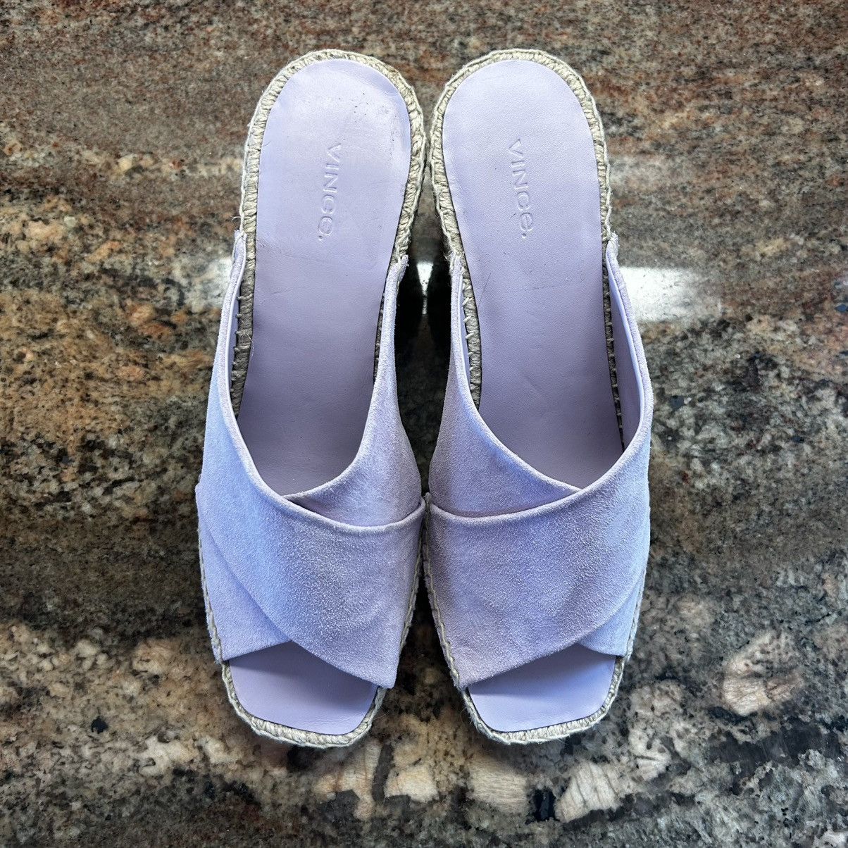 Vince NEW $250~VINCE~Lavender Suede Espadrille Wedge Sandals~9/9.5 Size US 9.5 / IT 39.5 - 3 Thumbnail