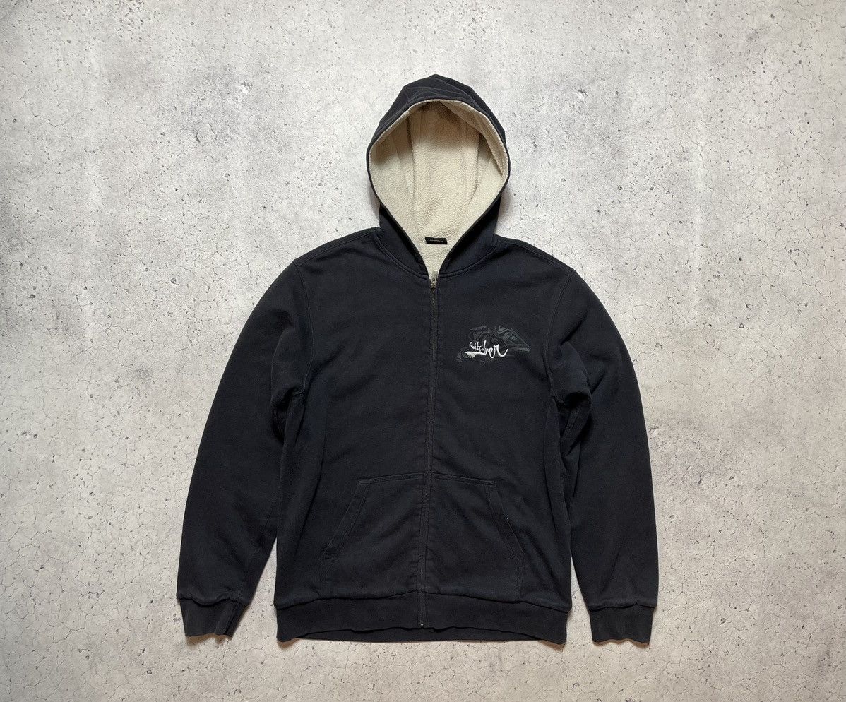 Quiksilver Vintage Sherpa Zip Hoodie Quiksilver Black Y2K Size US M / EU 48-50 / 2 - 1 Thumbnail