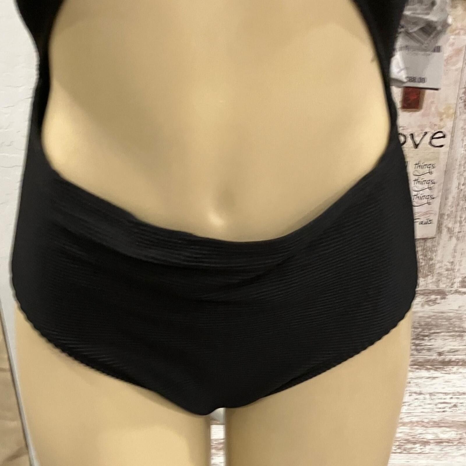 Bar III NWT Bar III Black One-Piece Cutout Swimsuit with Front Knot Size ONE SIZE - 10 Thumbnail