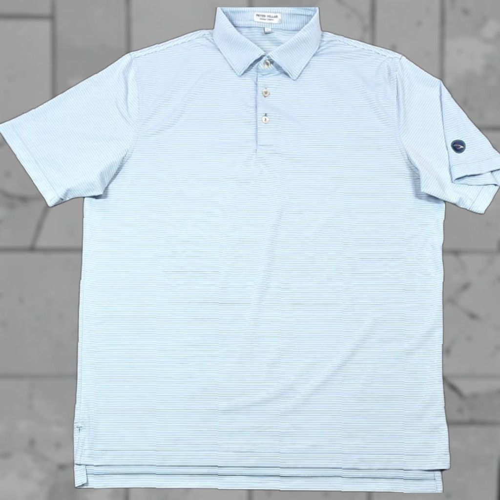 Peter Millar Peter Millar Polo Performance Shirt XL Blue Stripe Summer Comfort Eagle Point Polo Shirt Men Size US XL / EU 56 / 4 - 1 Thumbnail