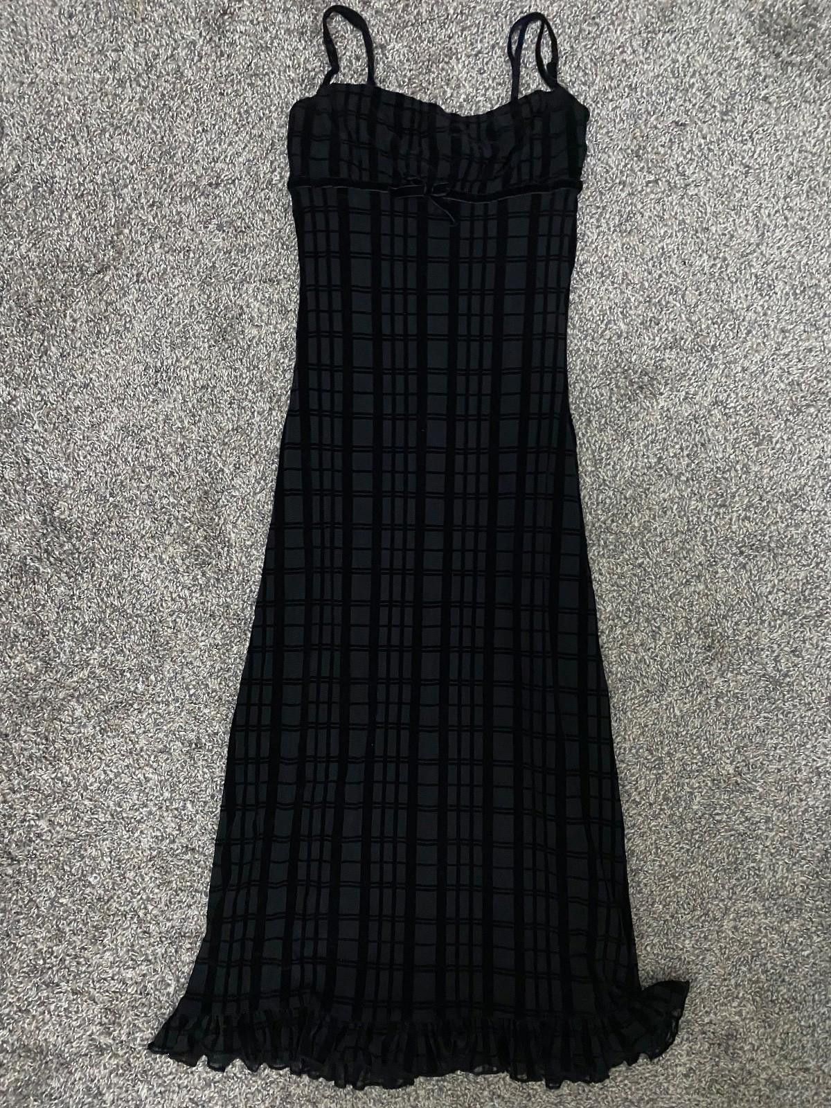 Philippe Model MOTEL Nateda Flocked Plaid Midi Cami Dress (X-SMALL) Size XS / US 0-2 / IT 36-38 - 4 Thumbnail