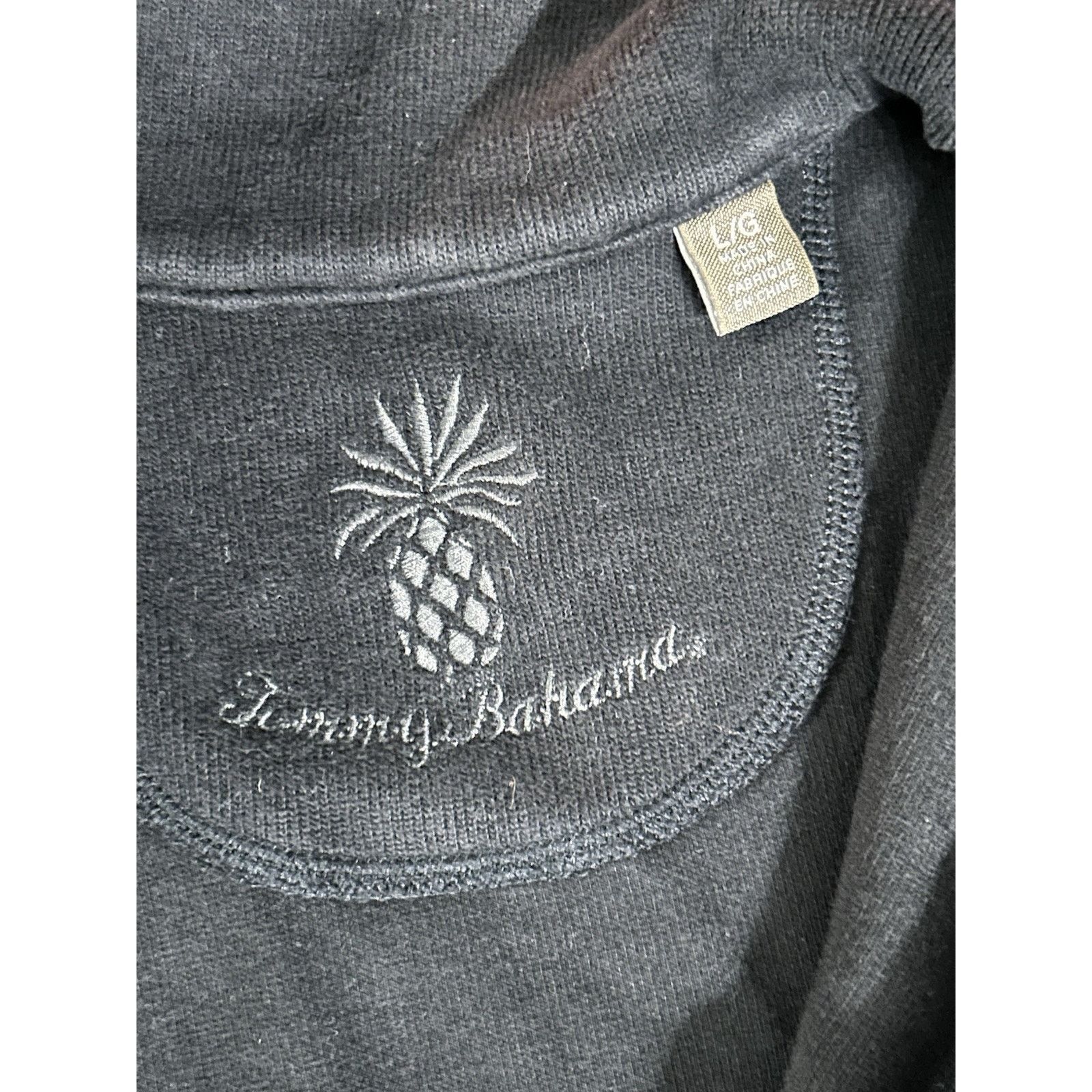 Tommy Bahama Tommy Bahama Black Pullover 1/4 Zip Men’s Lg Pineapple Logo Size US L / EU 52-54 / 3 - 4 Thumbnail