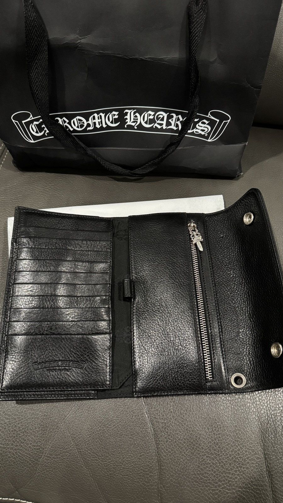 Chrome Hearts Wave Cross Ball Heavy Leather Long Wallet Size ONE SIZE - 12 Thumbnail