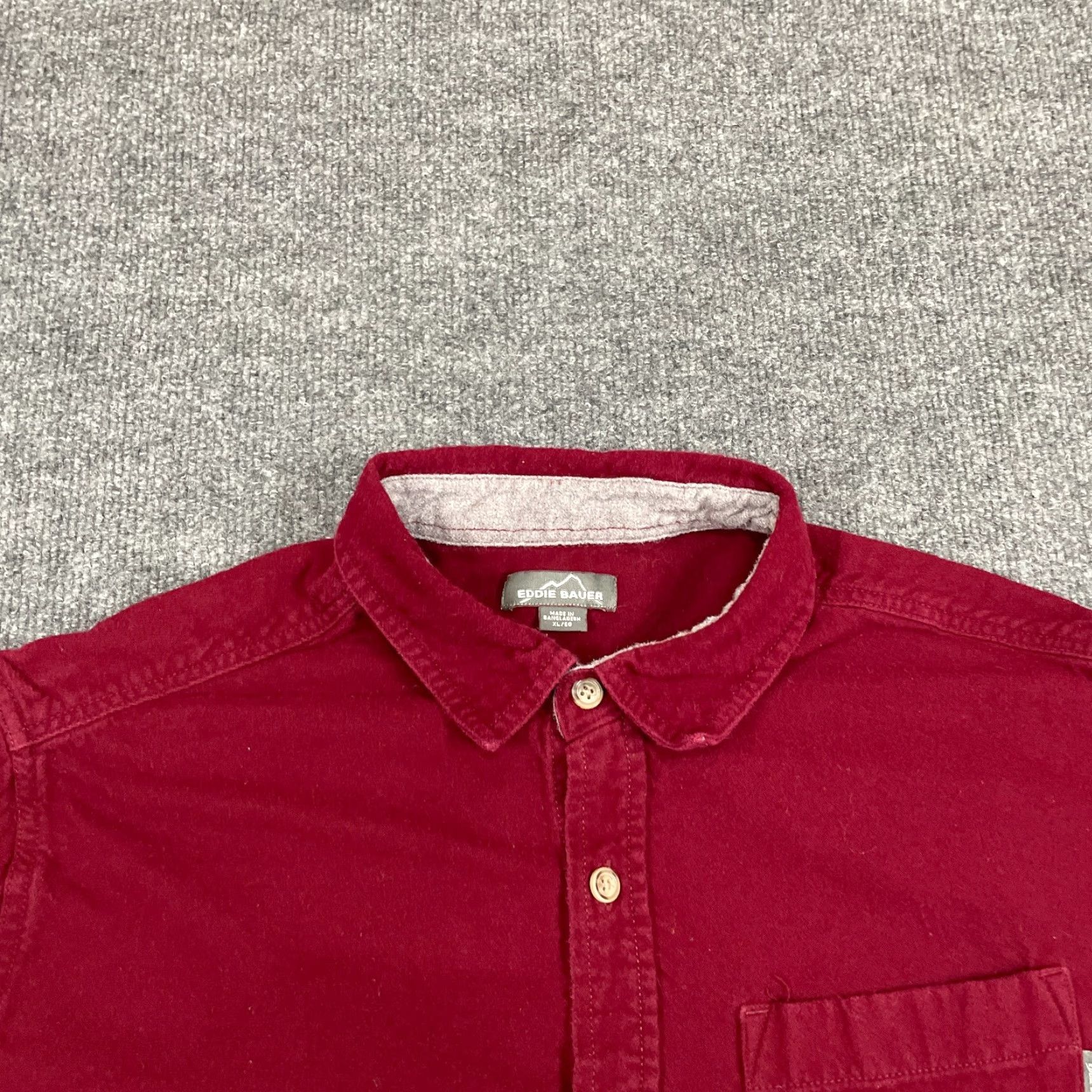 Eddie Bauer Eddie Bauer Shirt Adult XL Red Flannel Button-Up Maroon Casual Outdoors Mens Size US XL / EU 56 / 4 - 3 Thumbnail