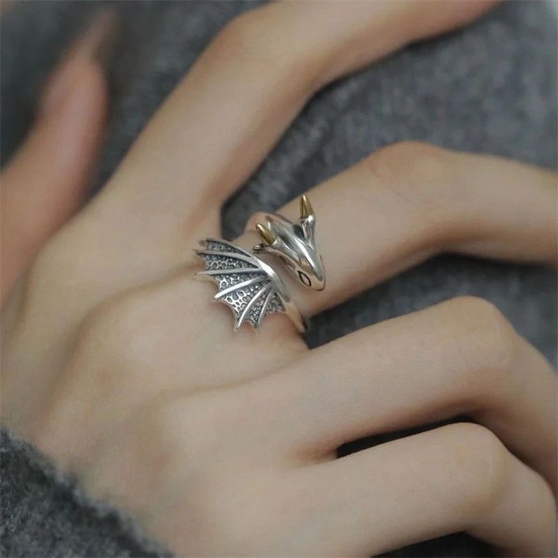 Jewelry × Vintage Vintage Flying Dragon Adjustable Ring Size ONE SIZE - 4 Thumbnail