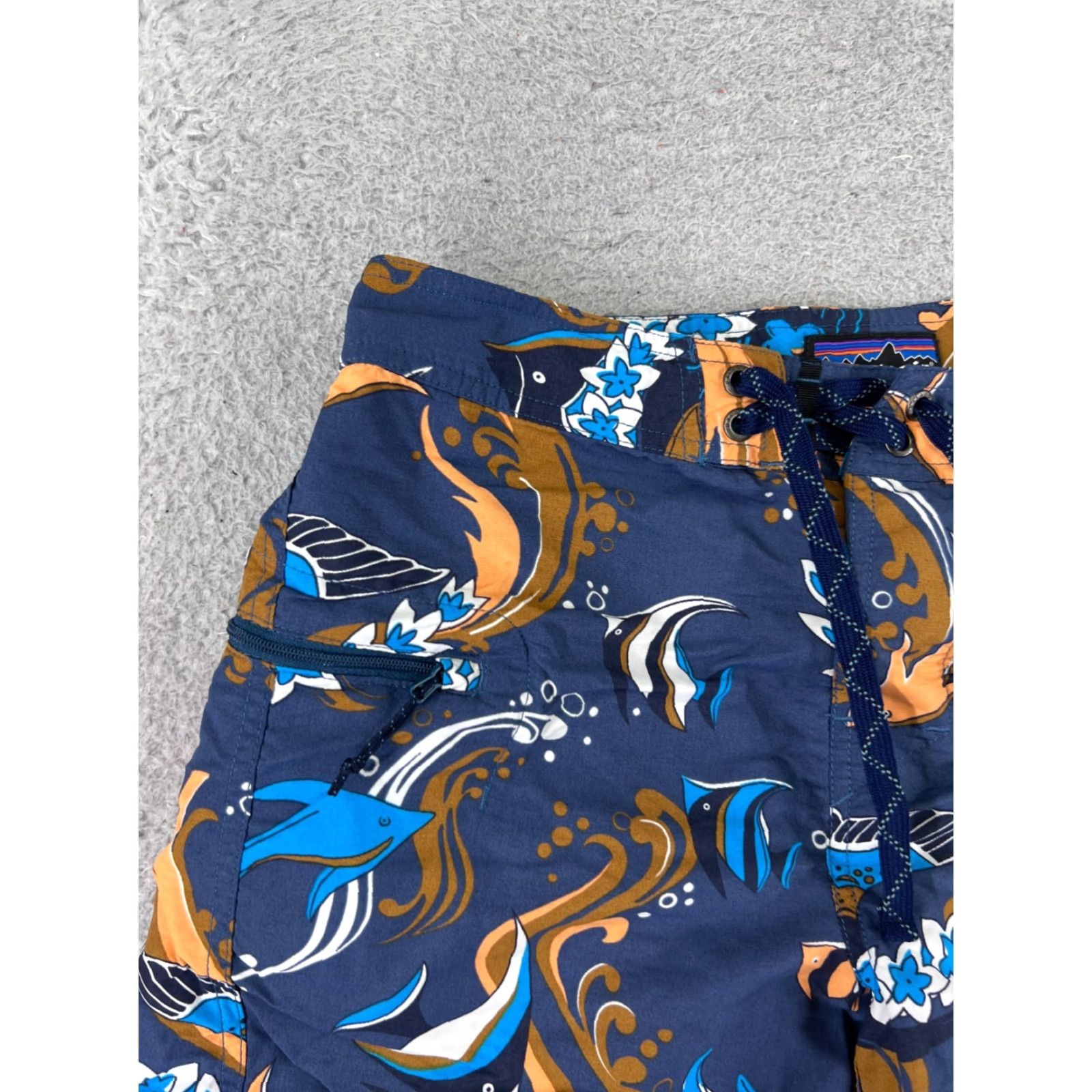 Patagonia Patagonia Men Bottom Trunks 29 Blue Floral Hawaiian Tropical Fish Nylon Swim Surf Size US 29 - 4 Thumbnail