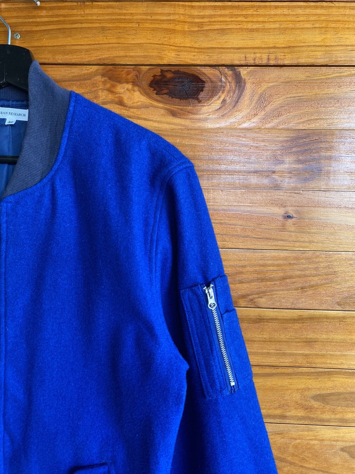 URBAN RESEARCH DOORS Urban Research Blue Wool Bomber Jacket Size 40 MA-1 Style Size US M / EU 48-50 / 2 - 6 Thumbnail
