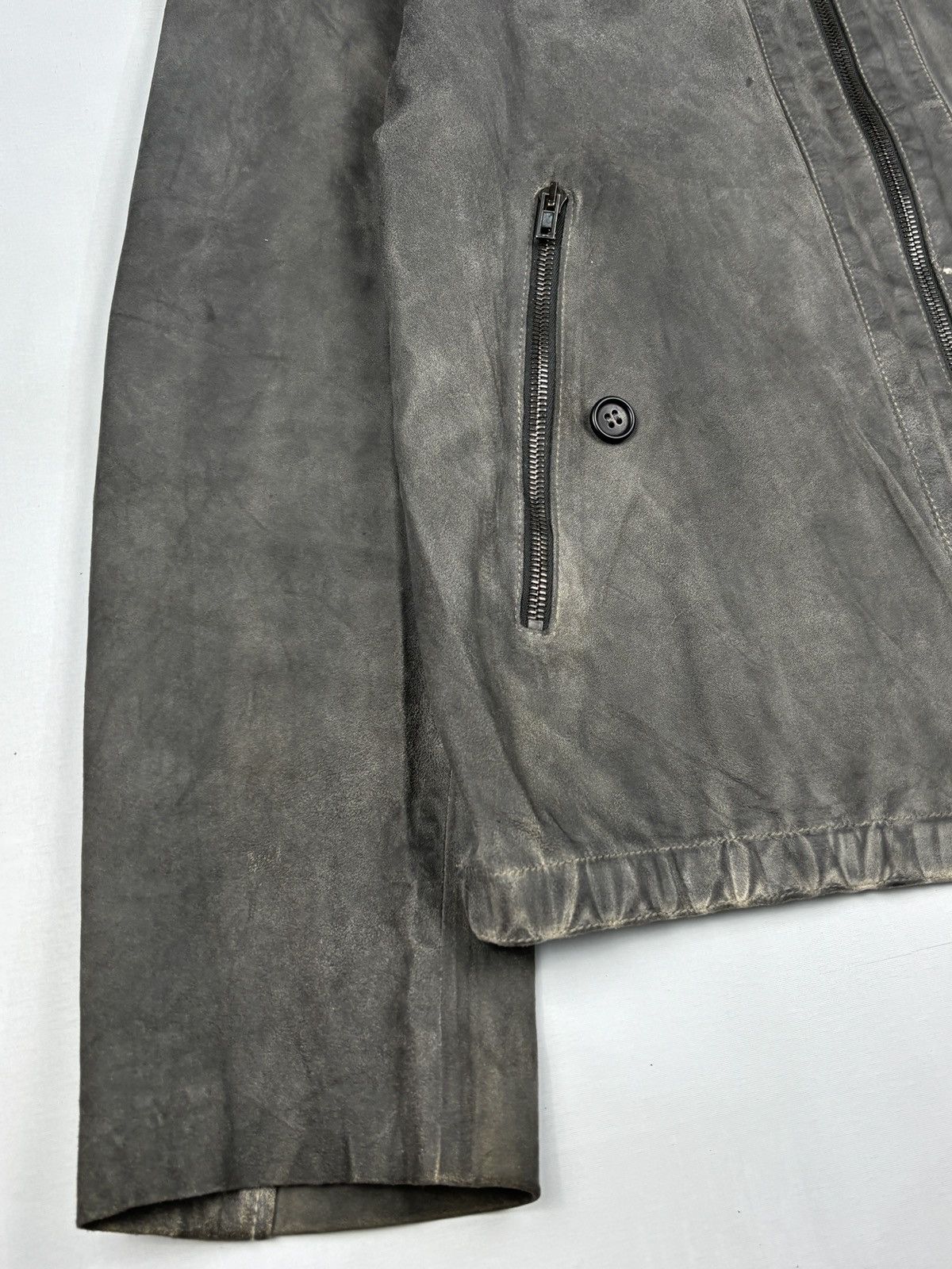 Miu Miu 2000’s Archived Grey Pelle - Leather Jacket Size US L / EU 52-54 / 3 - 7 Thumbnail