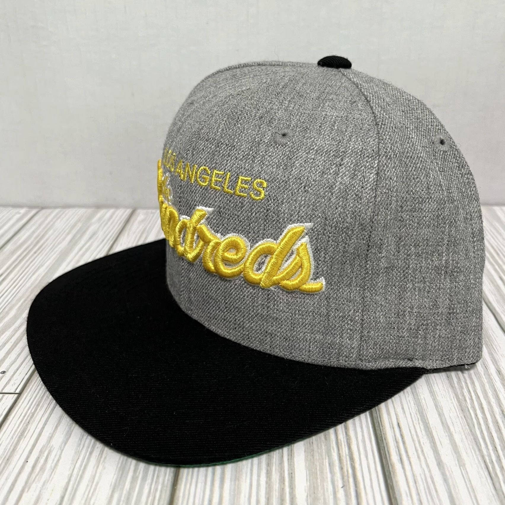 The Hundreds VINTAGE The Hundreds Hat Cap Snap Back Gray Yellow Script Green Under Brim Size ONE SIZE - 3 Thumbnail