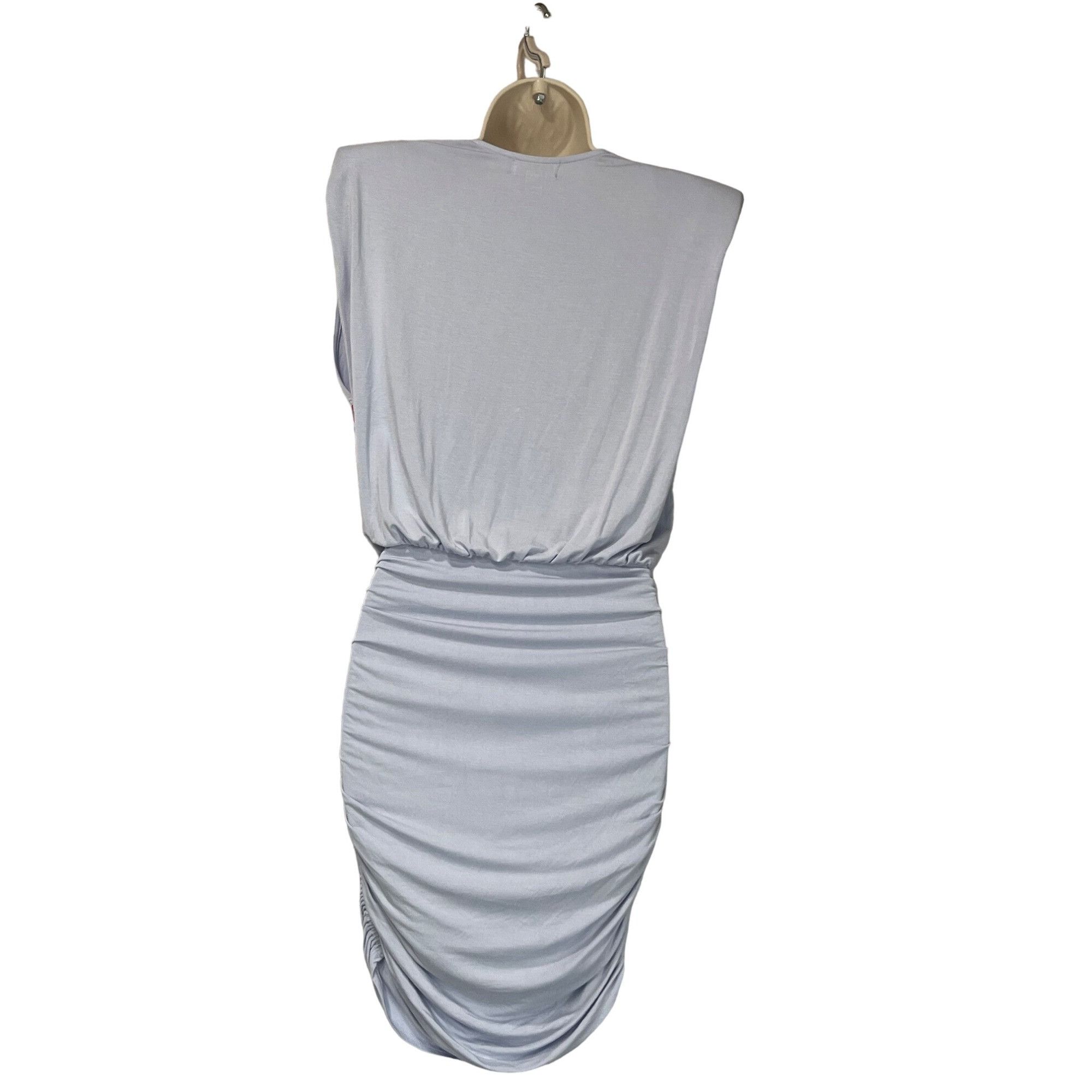 Other Open Edit Strong Shoulder Body-con Minidress In Blue Feather Size XS / US 0-2 / IT 36-38 - 13 Thumbnail
