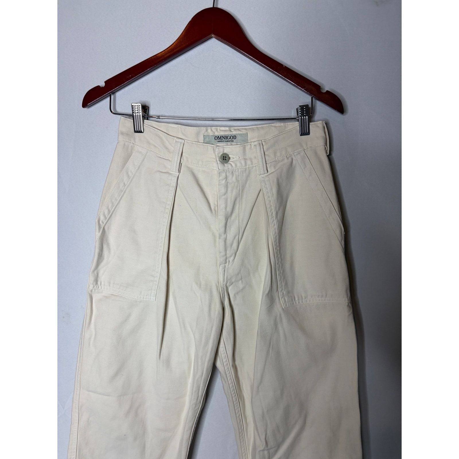 OMNIGOD Omnigod Women’s Ivory Workwear Pants sz 1 Japanese Utility Size 24" / US 00 / IT 34 - 3 Thumbnail