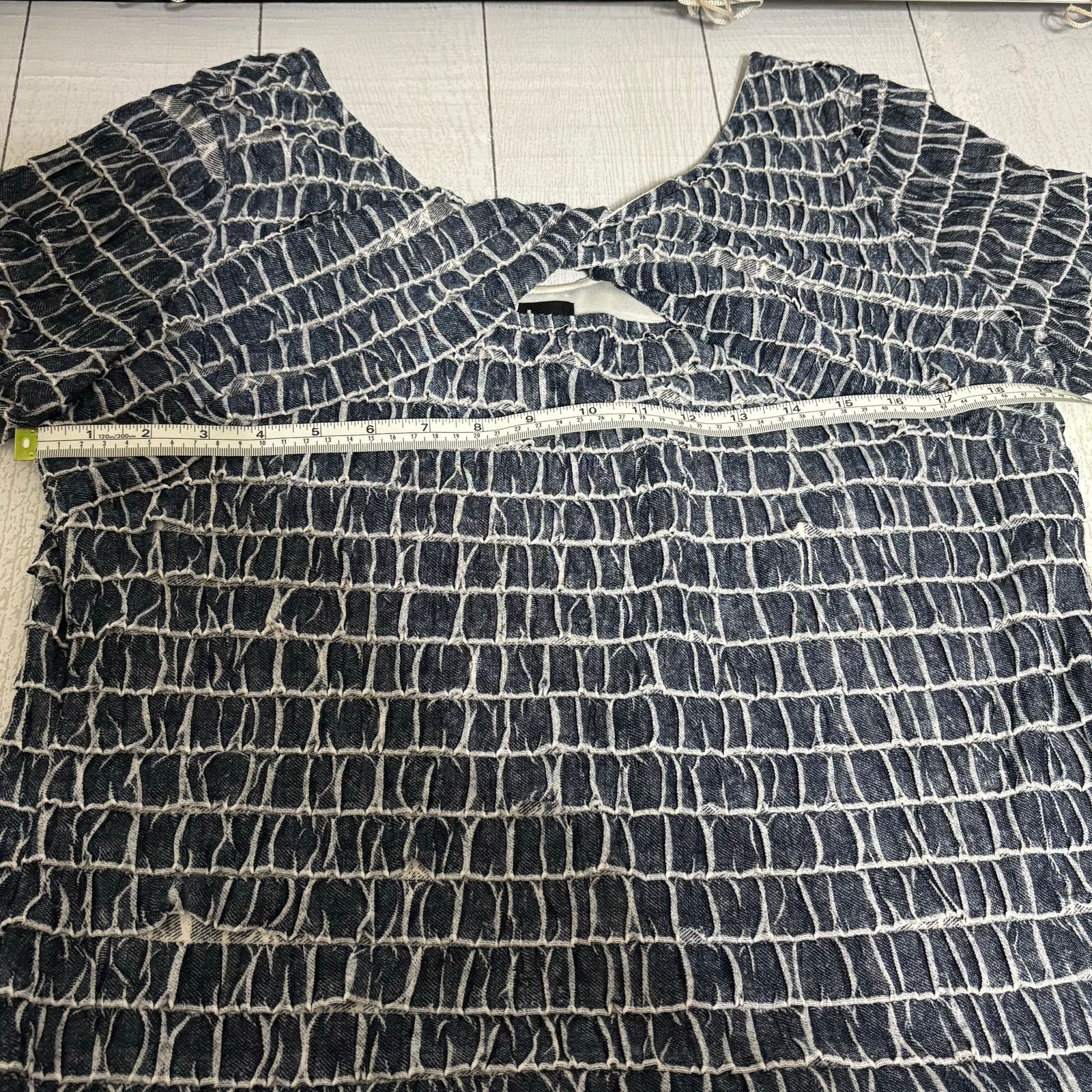 Other Dusak Designs Blue and White Layered Ruffle Blouse Size XL Size XL / US 12-14 / IT 48-50 - 6 Thumbnail