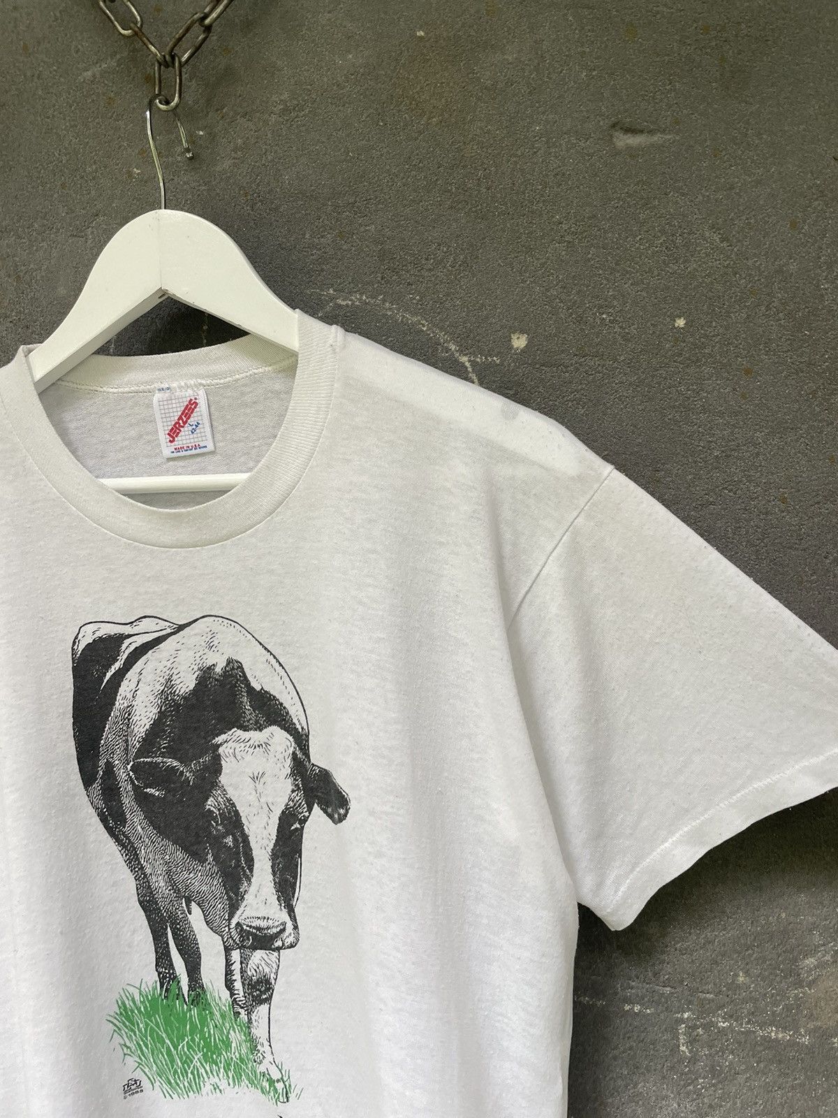 Vintage Vintage 80s Cow Face Shirt Animal Jerzees Size US L / EU 52-54 / 3 - 9 Thumbnail