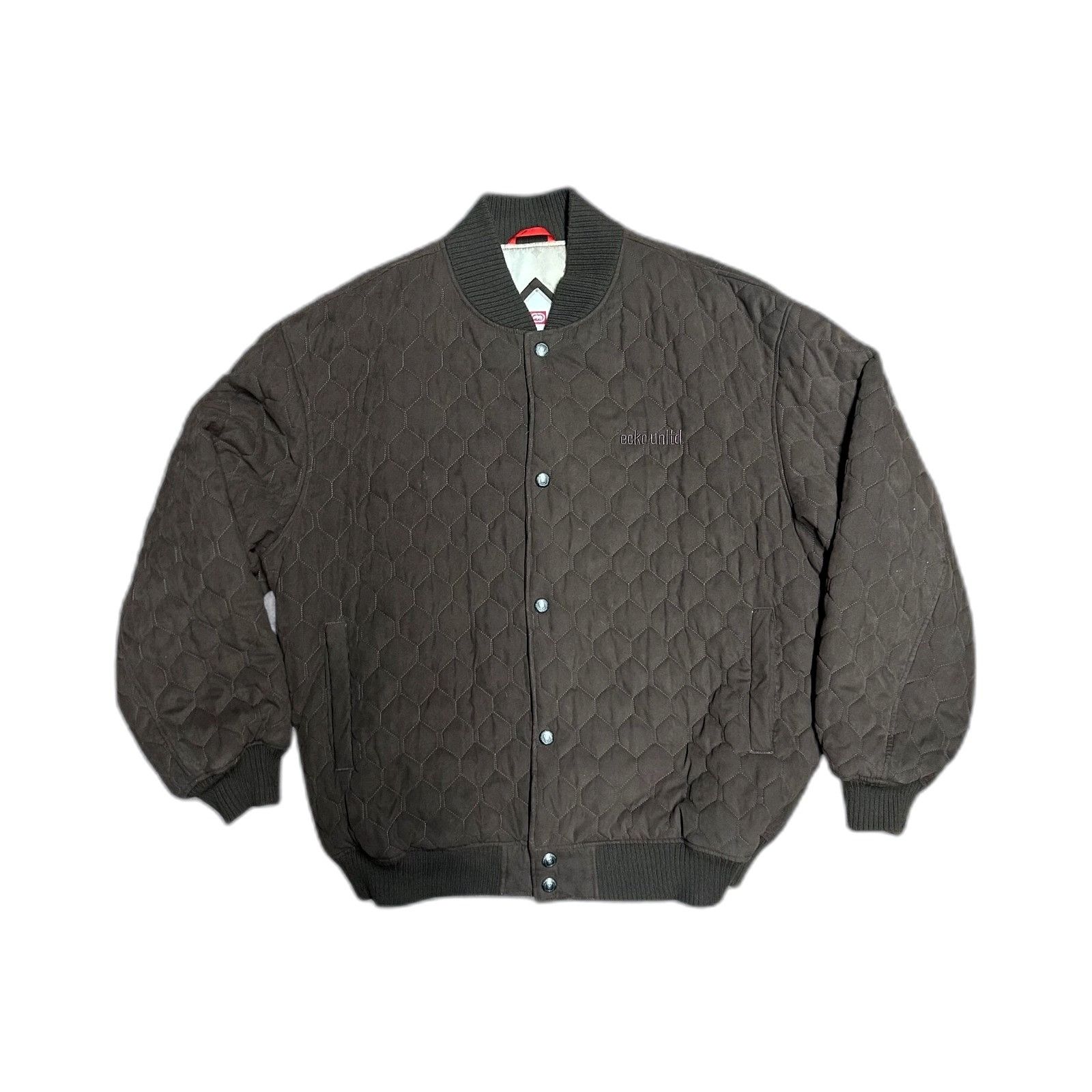 Ecko Unltd. Ecko Unltd Bomber Jacket Mens 2XL Suede Quilted Full Zip Bro Size US XXL / EU 58 / 5 - 1 Thumbnail