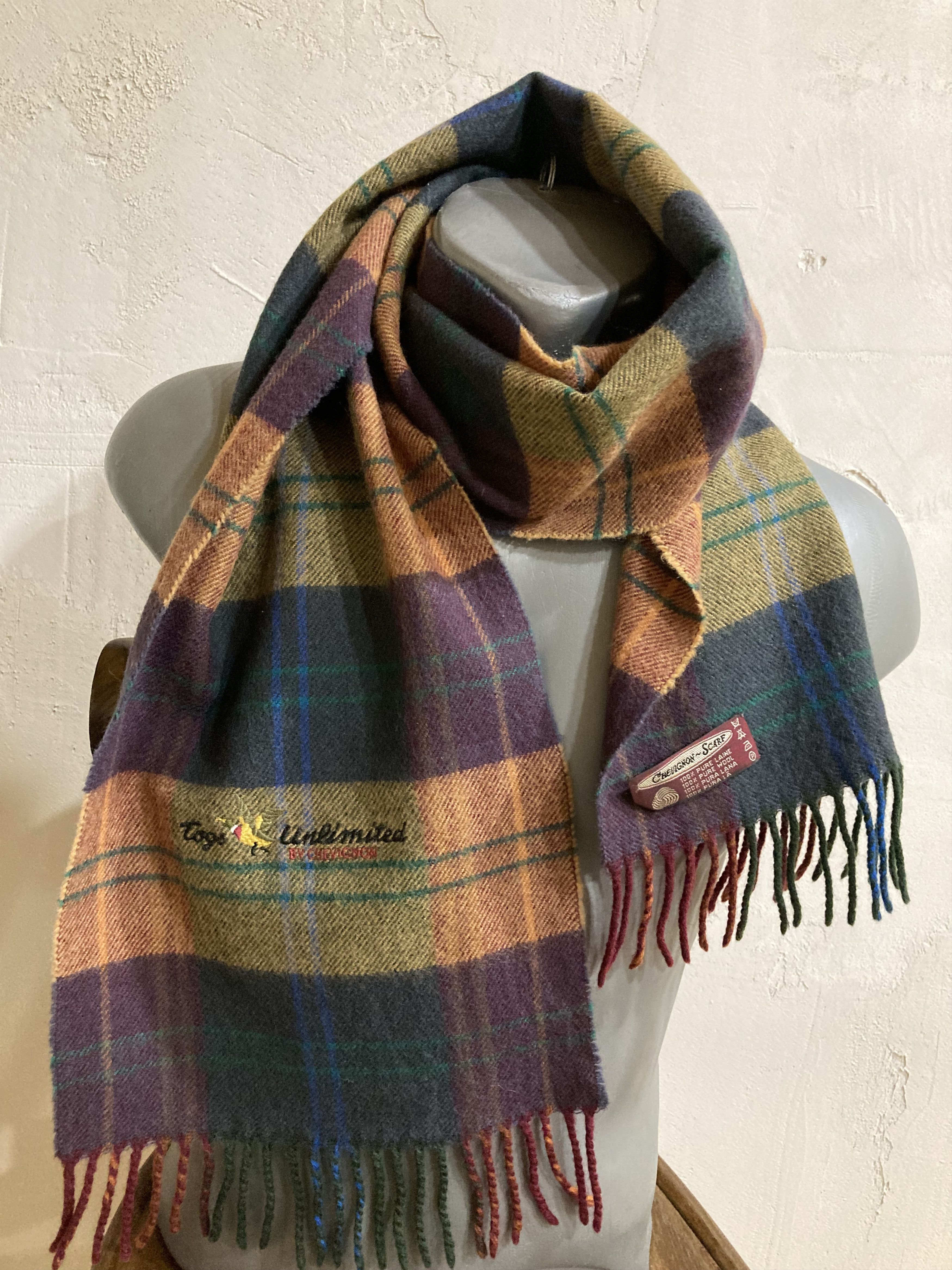 Chevignon Vintage 90s Chevignon By Togs Unlimited Wool Checkered Scarf Size ONE SIZE - 1 Thumbnail