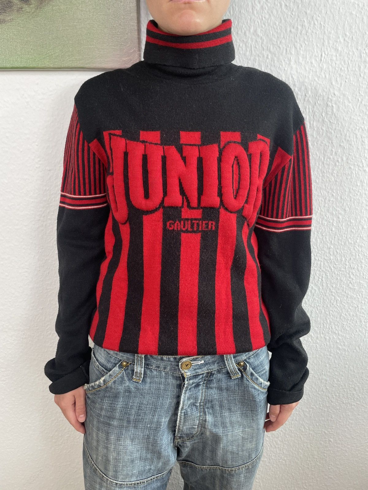 Jean Paul Gaultier Jean Paul Gaultier Football 1990's Junior turtleneck sweater Size US S / EU 44-46 / 1 - 3 Thumbnail