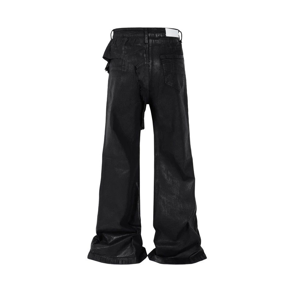 Japanese Brand Streetwear Wax Leather Stretch Hombre Baggy Flare Pants Size US 34 / EU 50 - 2 Thumbnail