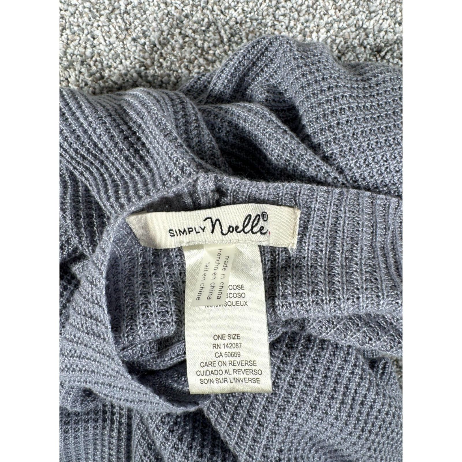 Vintage Simply Noelle Knit Poncho Sweater Womens One Size Minimalist Lagenlook Oversize Cardigan V-Neck Knit Gray Short Sleeve Relaxed Regular Womens Mens? Size ONE SIZE - 4 Thumbnail