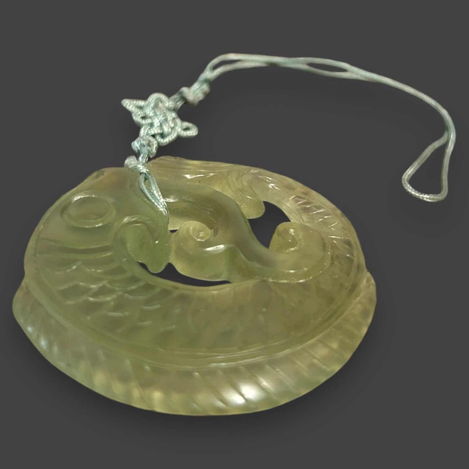 Vintage Vintage 1970s Jade Koi Fish Chinese Pendant Size ONE SIZE - 3 Thumbnail