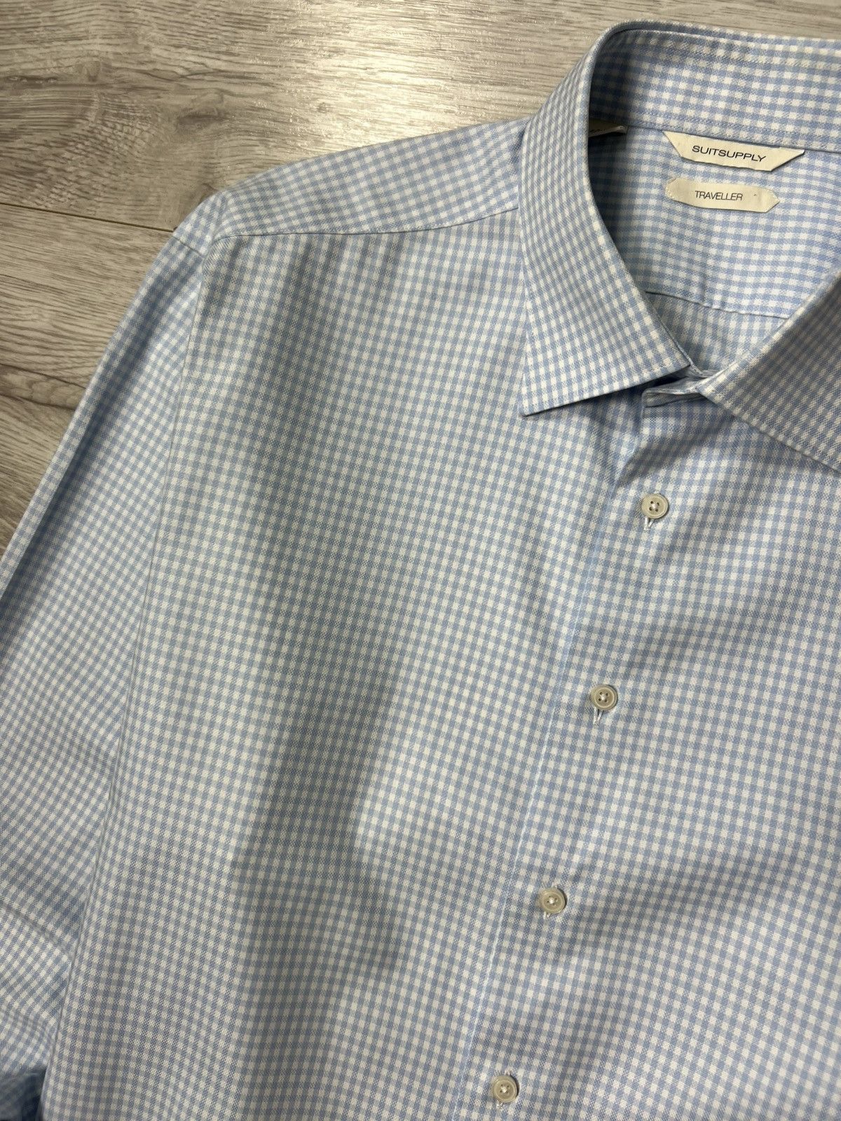 Suitsupply Suitsupply Traveller Checkered Button Up Long Sleeve Shirt Size US L / EU 52-54 / 3 - 3 Thumbnail