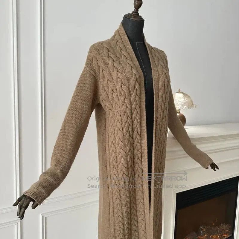 Max Mara MaxMara Beige Women's Cardigan with Braided Knit . Size M / US 6-8 / IT 42-44 - 6 Thumbnail