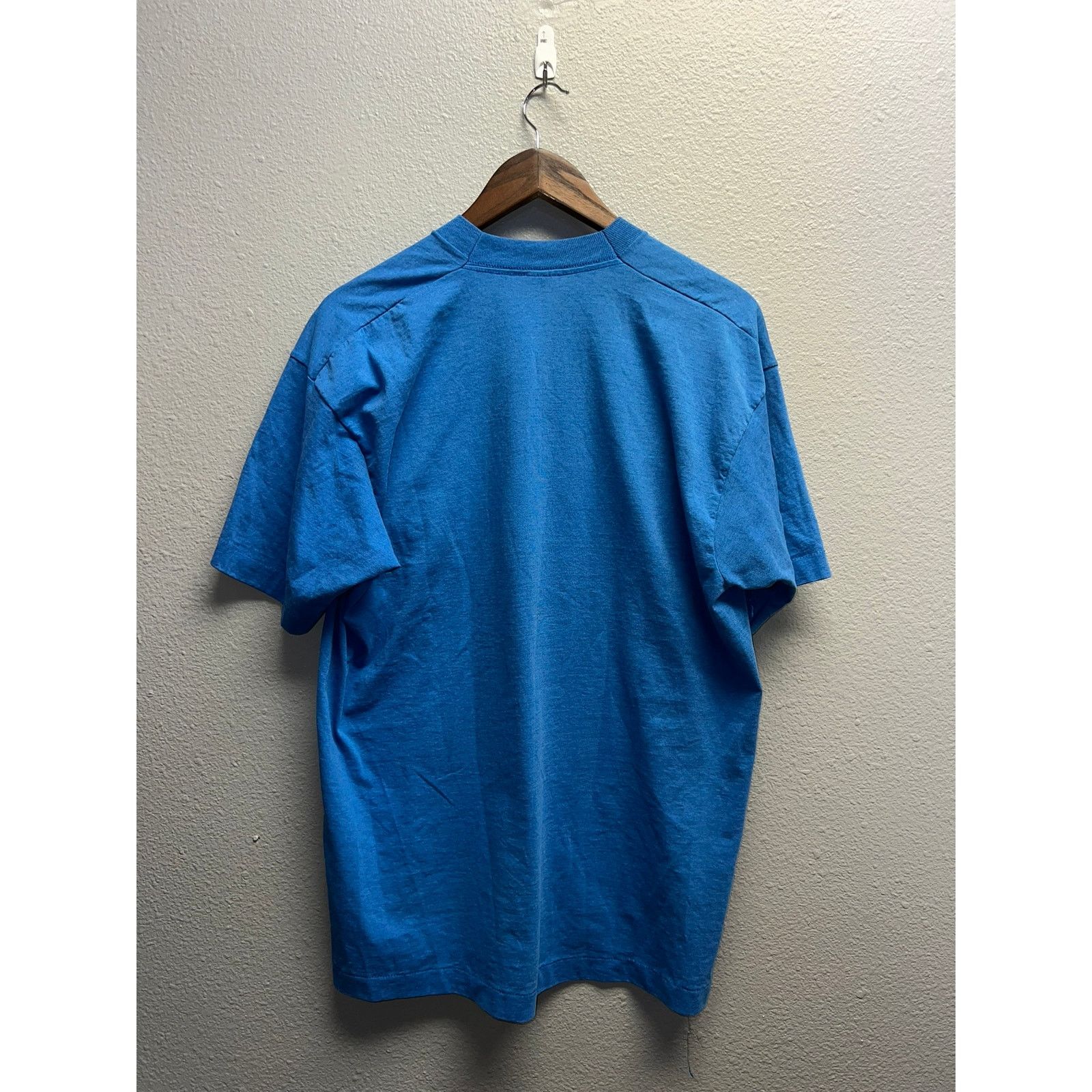 Vintage 90s Vintage BVD Premium Blue Blank Shirt Tee RIP Tear pit XL Size US XL / EU 56 / 4 - 9 Thumbnail
