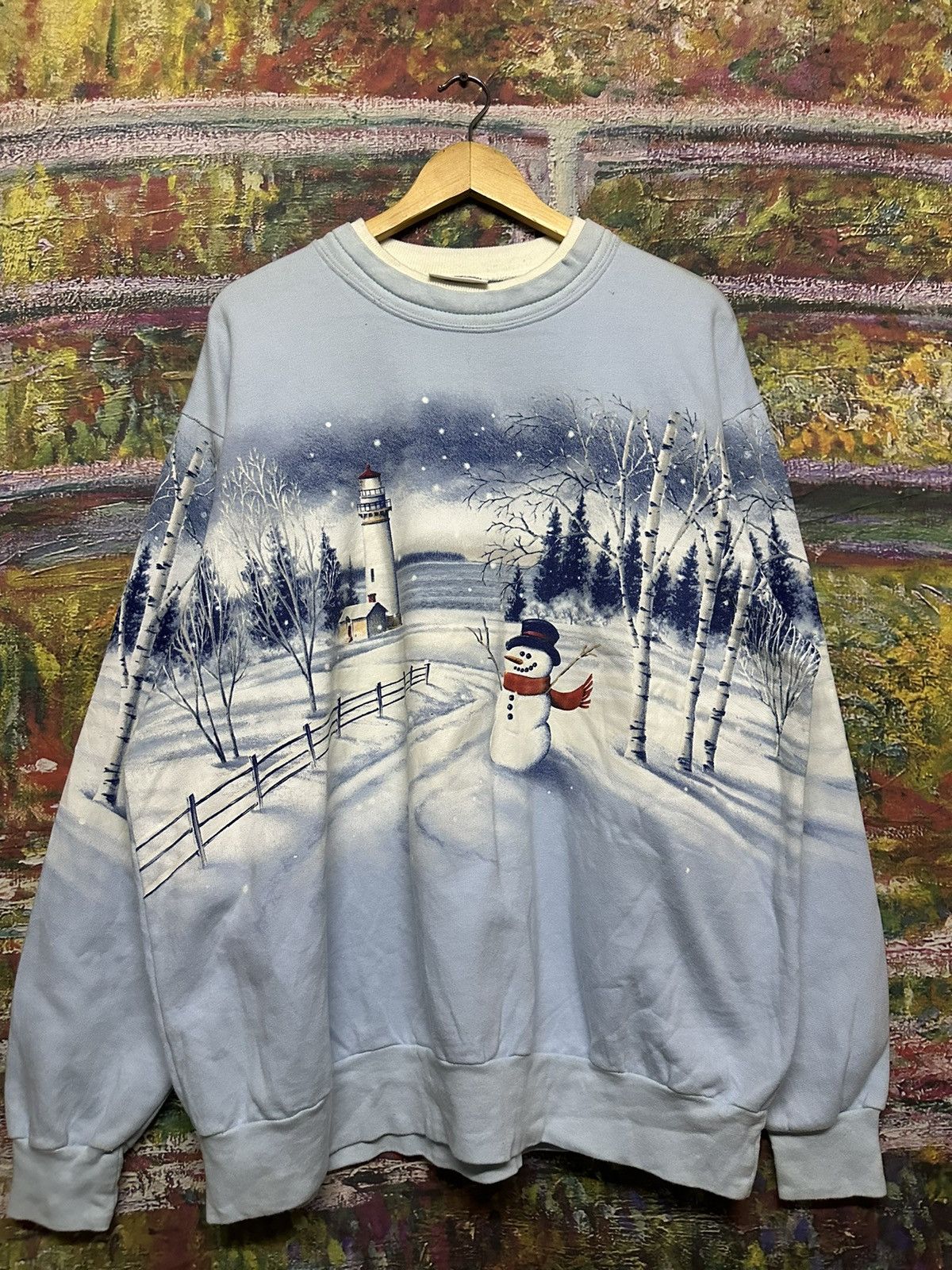 Vintage Vintage 90’s Christmas Overprint sweatshirt Size US XL / EU 56 / 4 - 3 Thumbnail