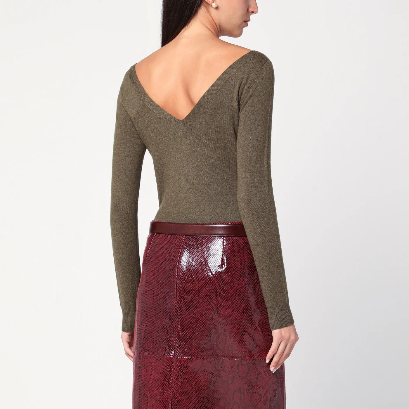 Saint Laurent Paris o1d2blof0526 Cashmere Sweater in Green Size S / US 4 / IT 40 - 3 Thumbnail