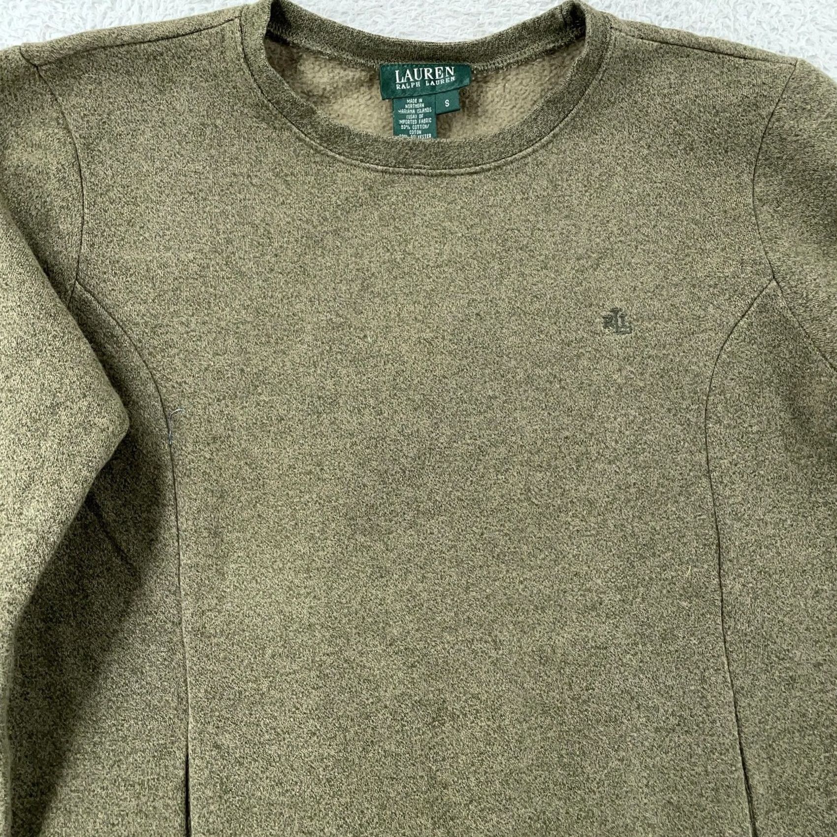 Ralph Lauren Lauren Ralph Lauren Sweatshirt Womens S Green Heather Crewneck Pullover Embroidered Logo 100% Cotton 100% Polyester Size S / US 4 / IT 40 - 2 Thumbnail