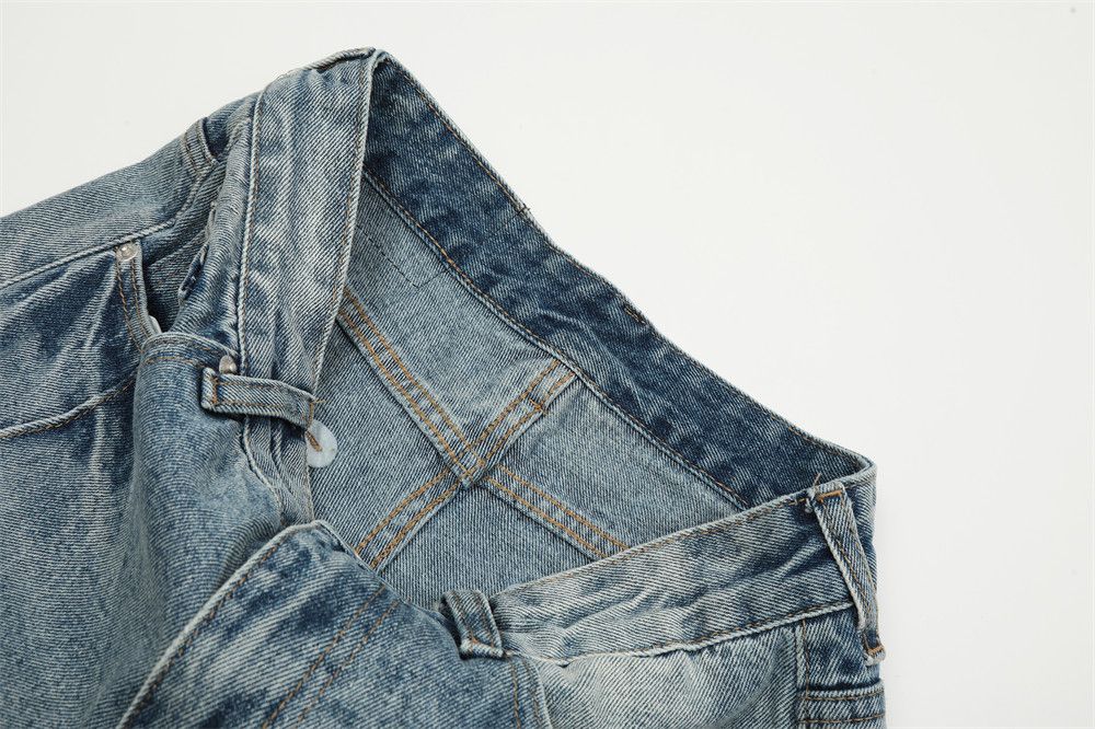 Japanese Brand × Jean Men's punk street washed stitched flared jeans y2k Size US 34 / EU 50 - 4 Thumbnail