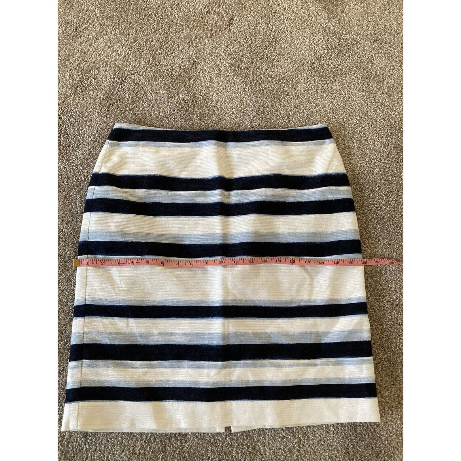 Ann Taylor Ann Taylor Factory Lined Skirt Womens White Blue Strip Petit Size 32" / US 10 / IT 46 - 5 Thumbnail