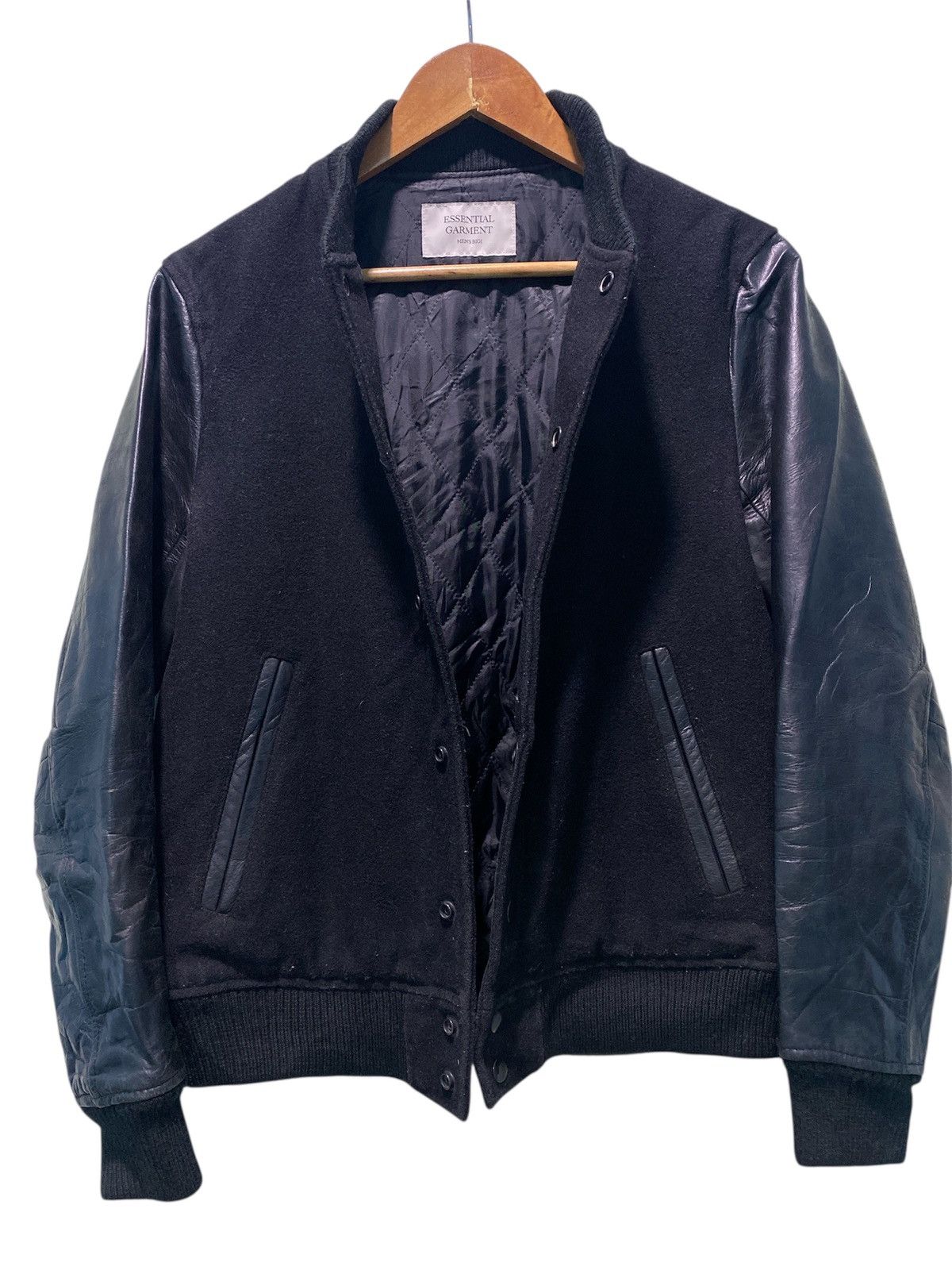 BIGI BIGI ESSENTIAL GARMENT MEN’S VARSITY WOOL SLEEVE LEATHER Size US M / EU 48-50 / 2 - 3 Thumbnail