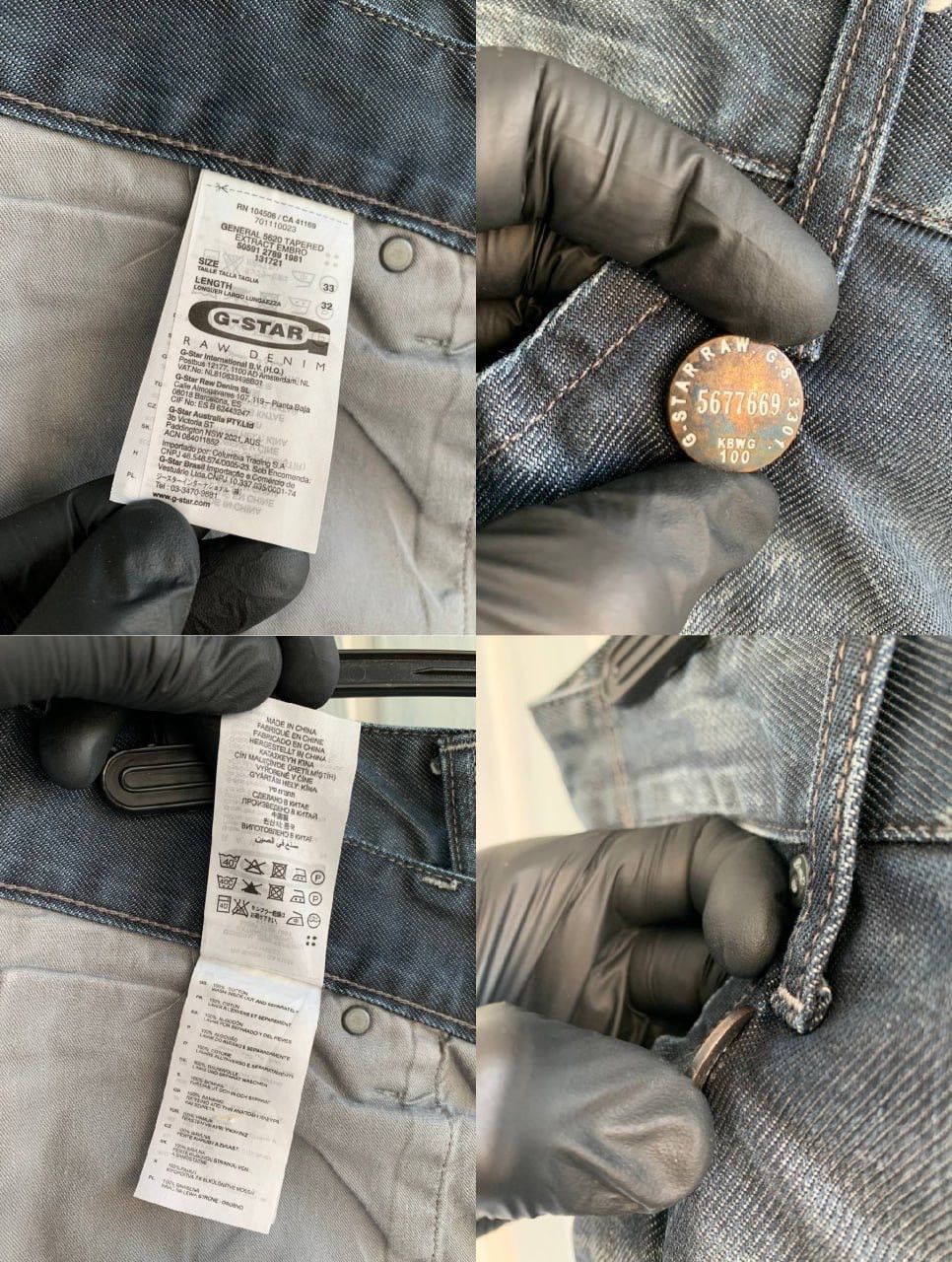 G-Star × Japanese Brand G-Star Raw 3301 General 5620 Tapered Extract Denim Jeans Size US 33 - 24 Thumbnail