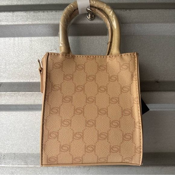 Bebe NWT Bebe Giana Monogram Crossbody Gold and Tan Mini Bag Size ONE SIZE - 5 Thumbnail