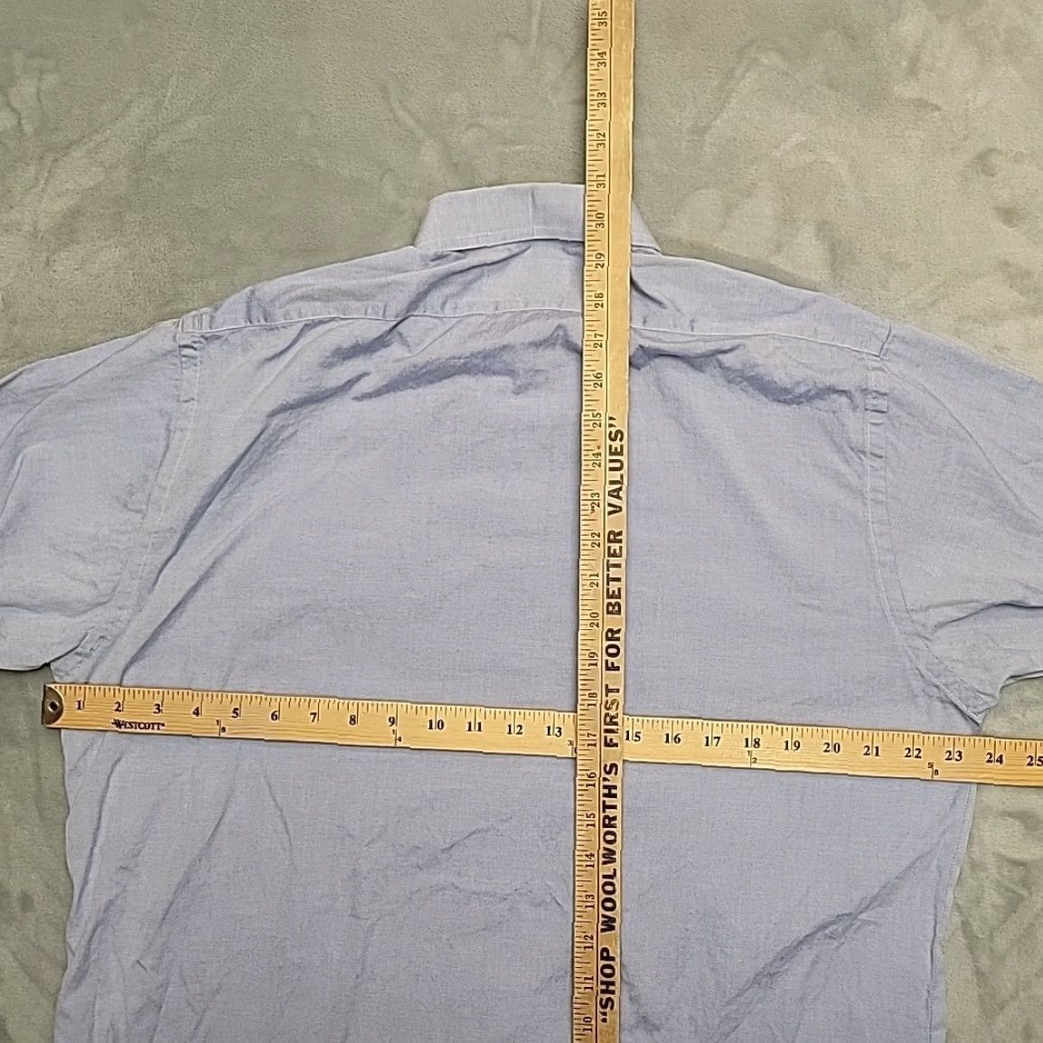 Vintage VTG Empire International Dress Shirt Mens L Blue Pinpoint Oxford Hand Tailored Size 42R - 7 Thumbnail