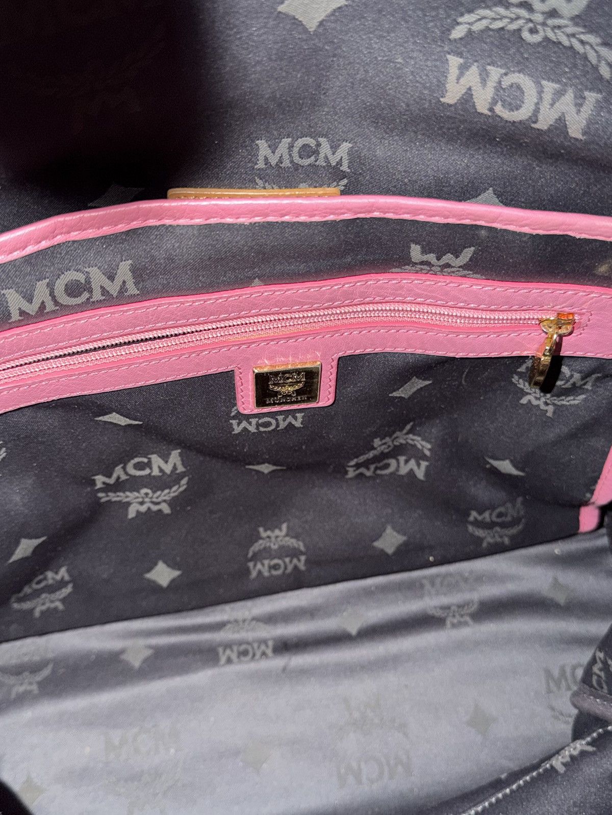 MCM 2010s MCM Pink Studded Visetos Backpack Size ONE SIZE - 8 Thumbnail