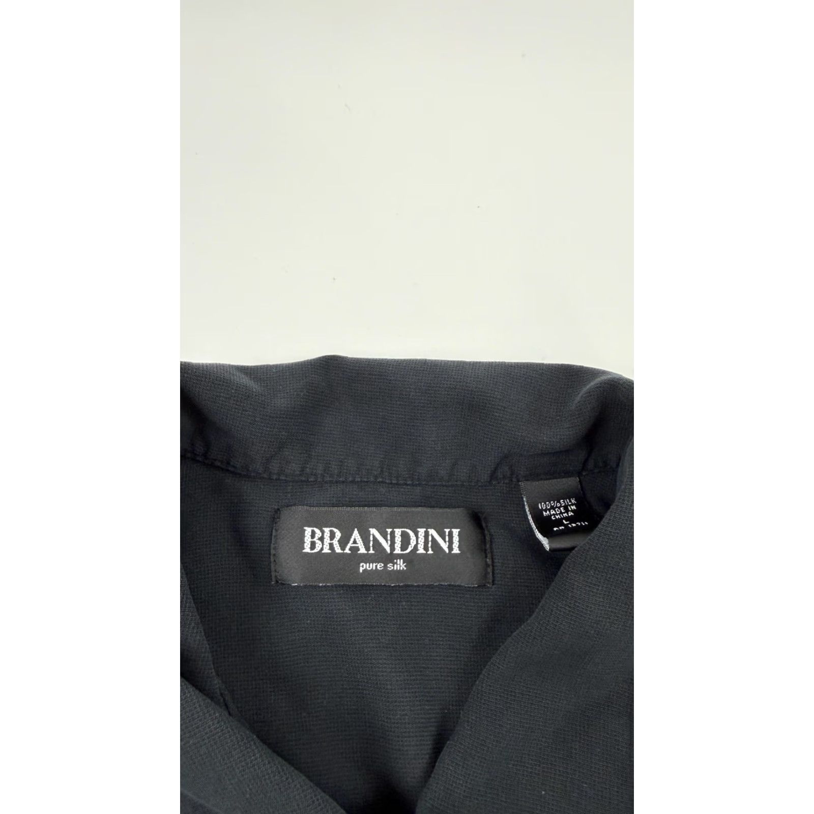 Vintage VINTAGE Brandini Shirt Mens Large Black Pure Silk Short Sleeve Button Front Casual Top Size US L / EU 52-54 / 3 - 3 Thumbnail