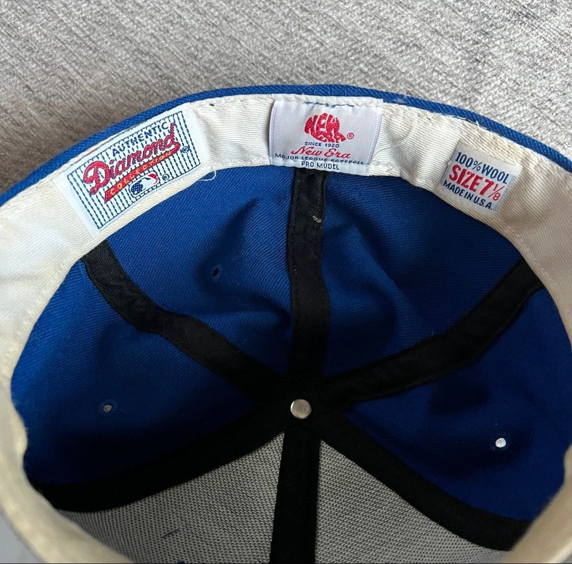 New Era Vintage 1990s New Era NY Mets Blue Baseball Wool Hat 7 1/8 Size ONE SIZE - 8 Thumbnail