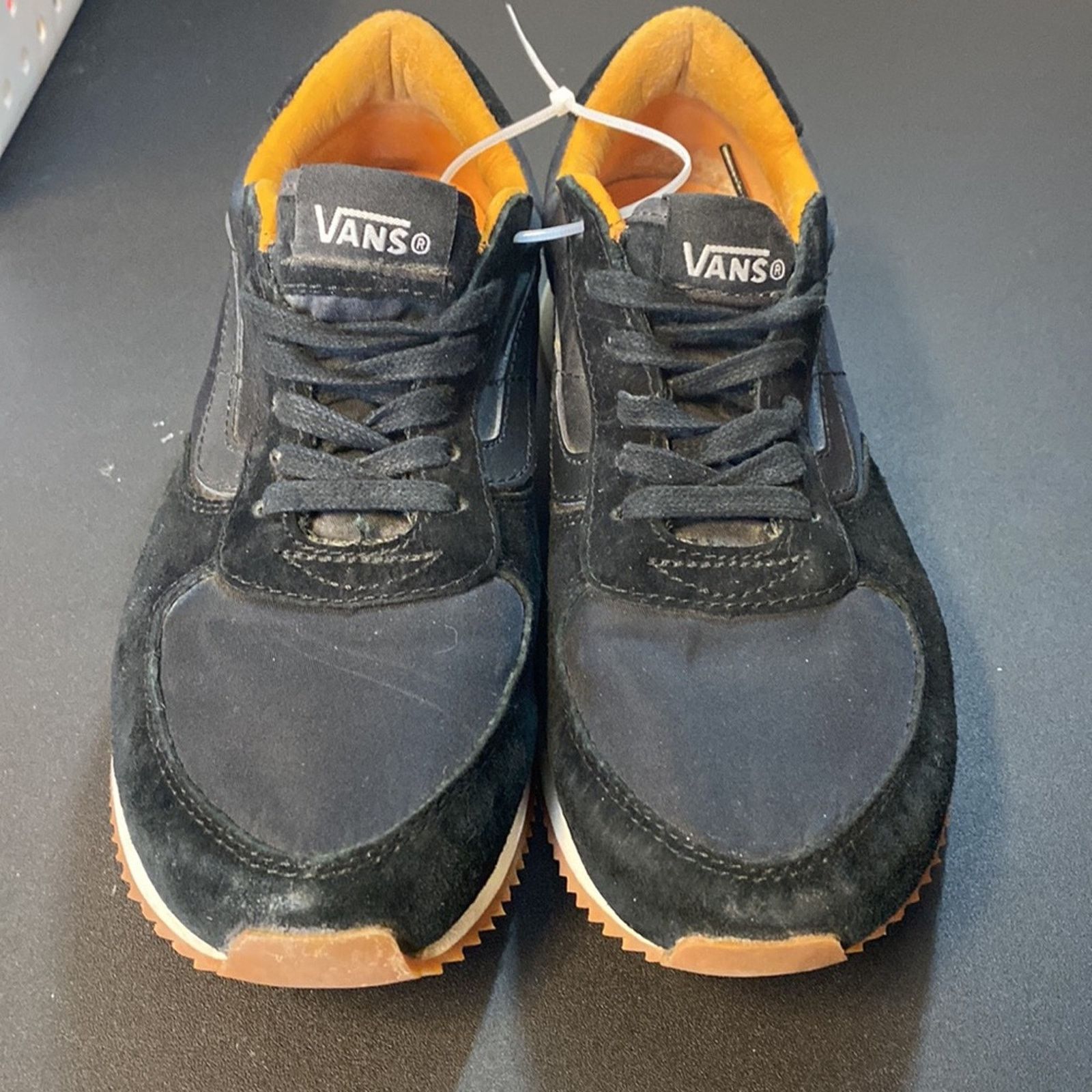 Vans Vans Men's Black Orange UltraCush Suede Athletic Sneaker 7 Size US 6.5 / IT 36.5 - 10 Thumbnail