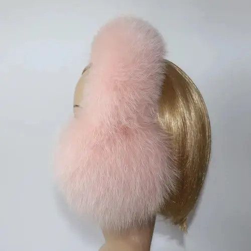 Other Pink Color Genuine Fur Earmuffs For Winter Size ONE SIZE - 2 Thumbnail