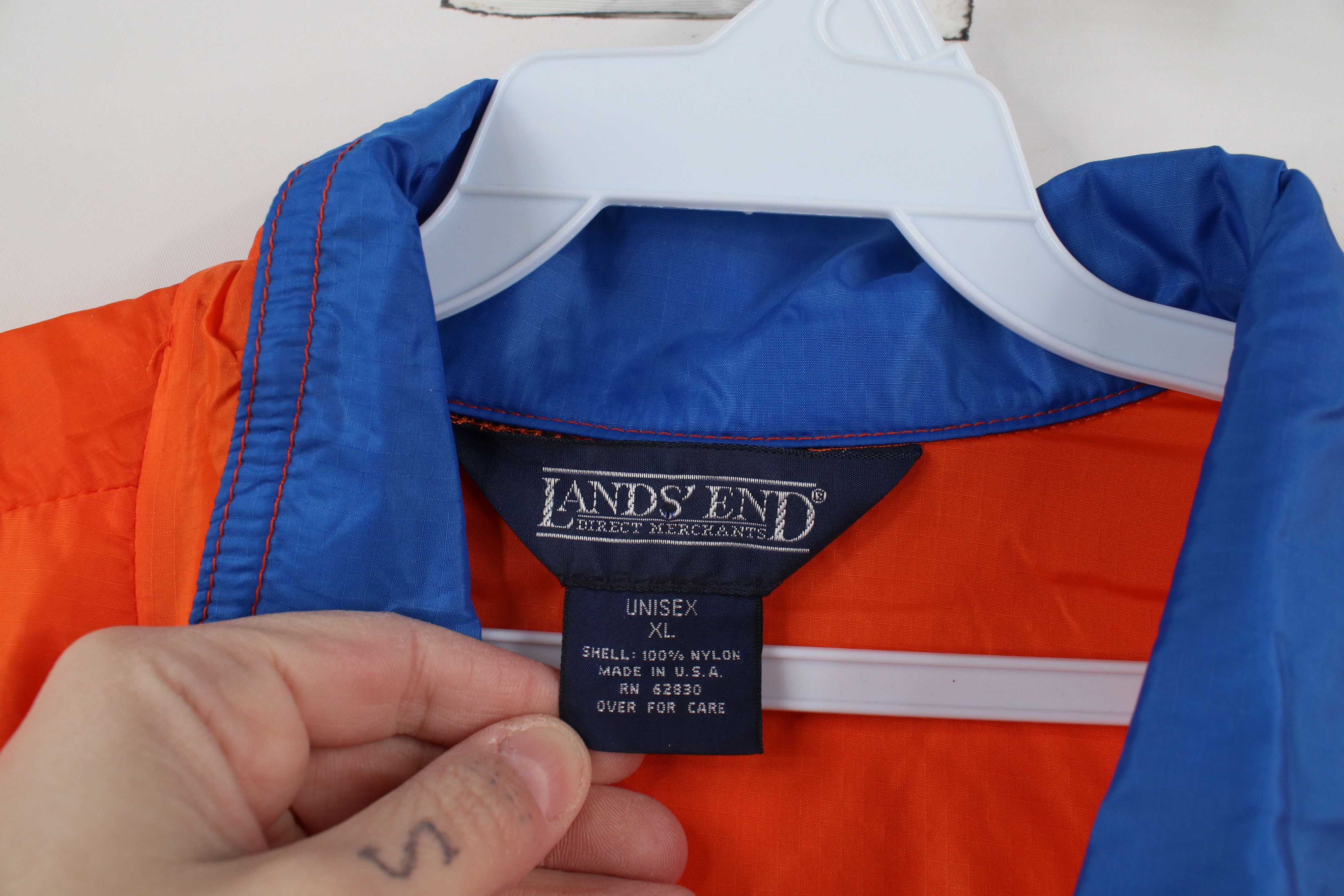 Lands' End × Vintage Vintage 90s Lands End Half Zip Windbreaker Jacket Orange USA Size US XL / EU 56 / 4 - 7 Thumbnail