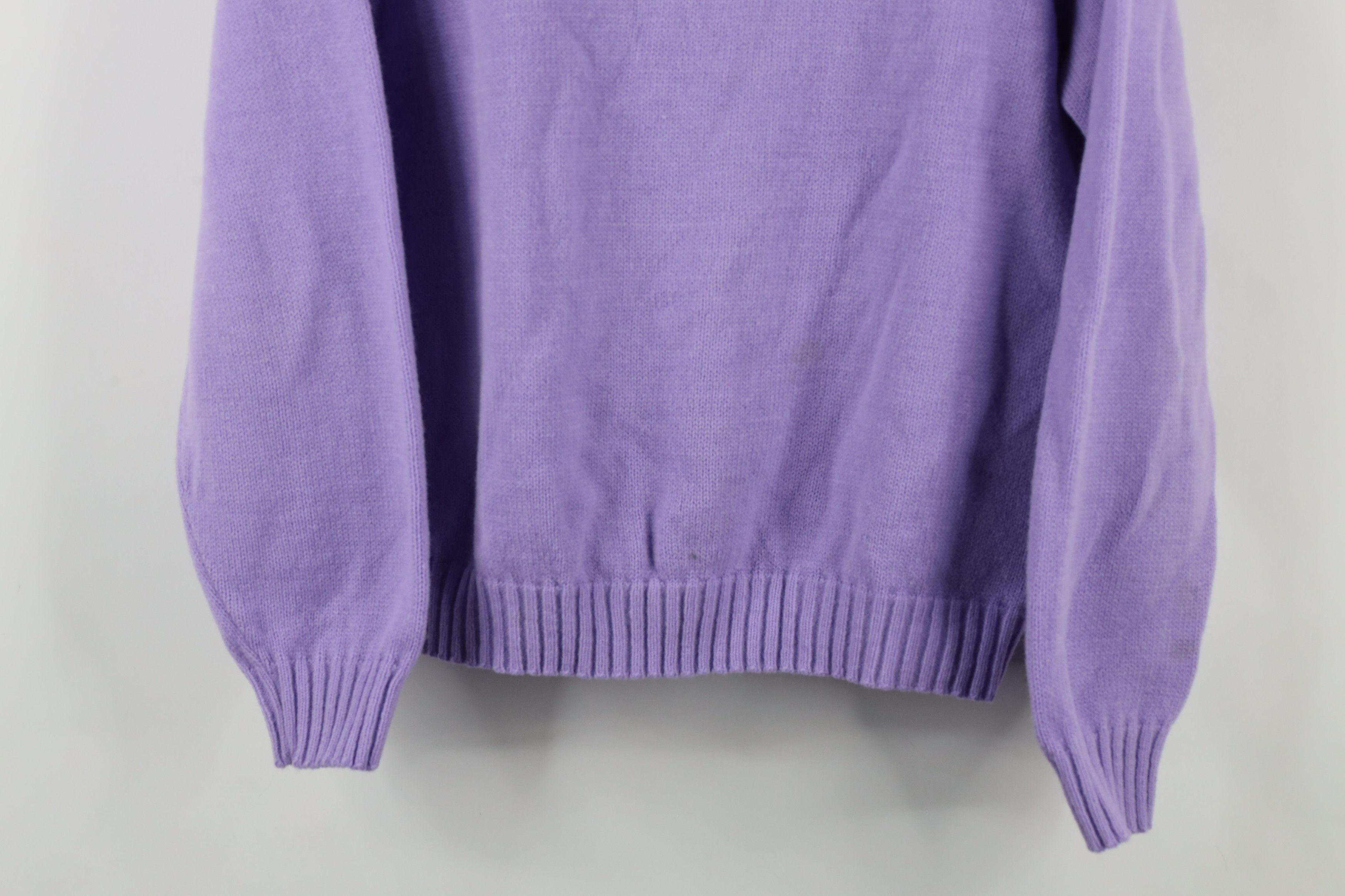 Vintage Vintage 90s Streetwear Distressed Blank Knit Sweater Purple Size M / US 6-8 / IT 42-44 - 3 Thumbnail