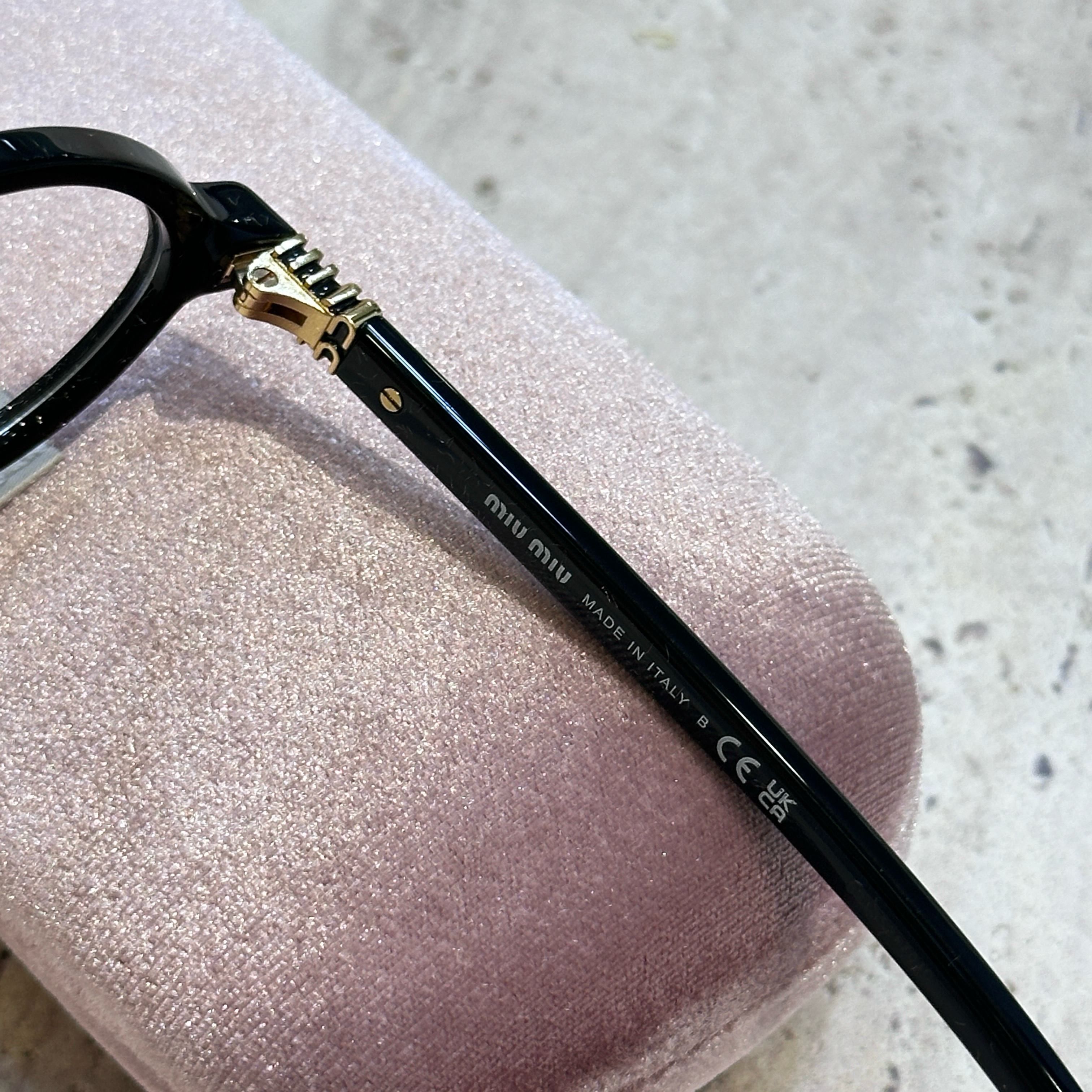 Miu Miu MIU MIU MU 01XV 1AB101 Eyewear BLACK Size ONE SIZE - 5 Thumbnail