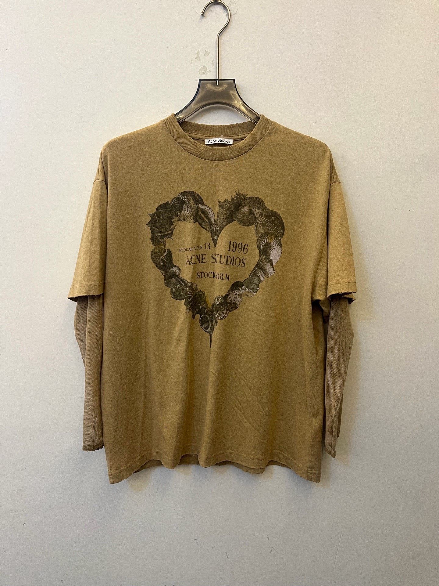 Acne Studios Heart Print Long Sleeve T-Shirt XXS